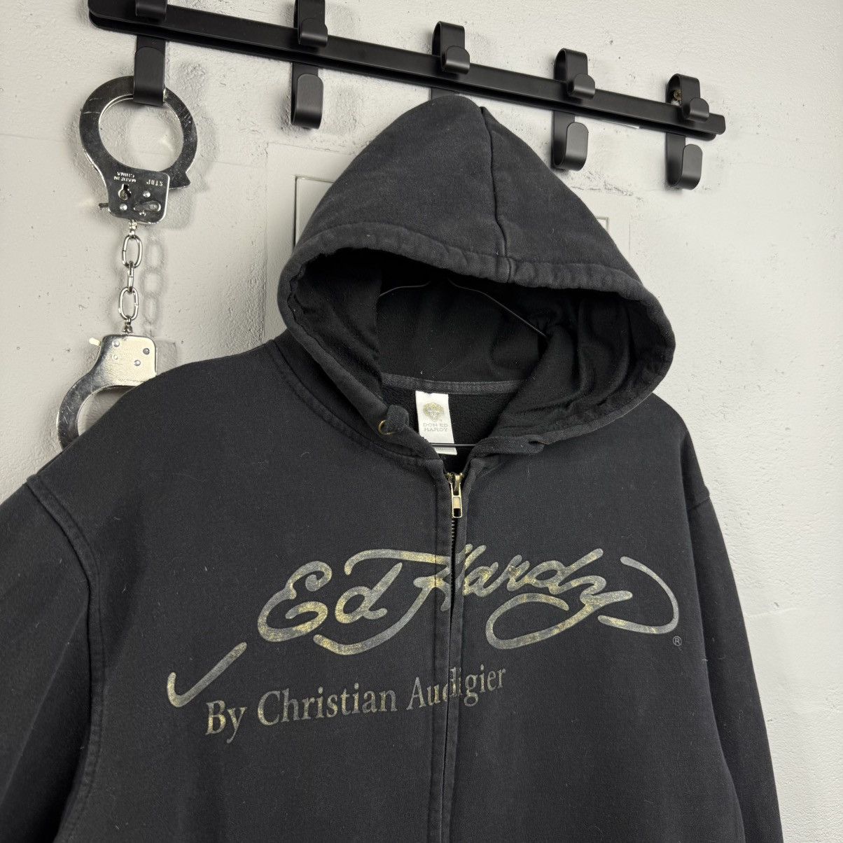 Ed Hardy Vintage Distressed Zip Hoodoe Ed Hardy Rhynestone Size US M / EU 48-50 / 2 - 3 Thumbnail