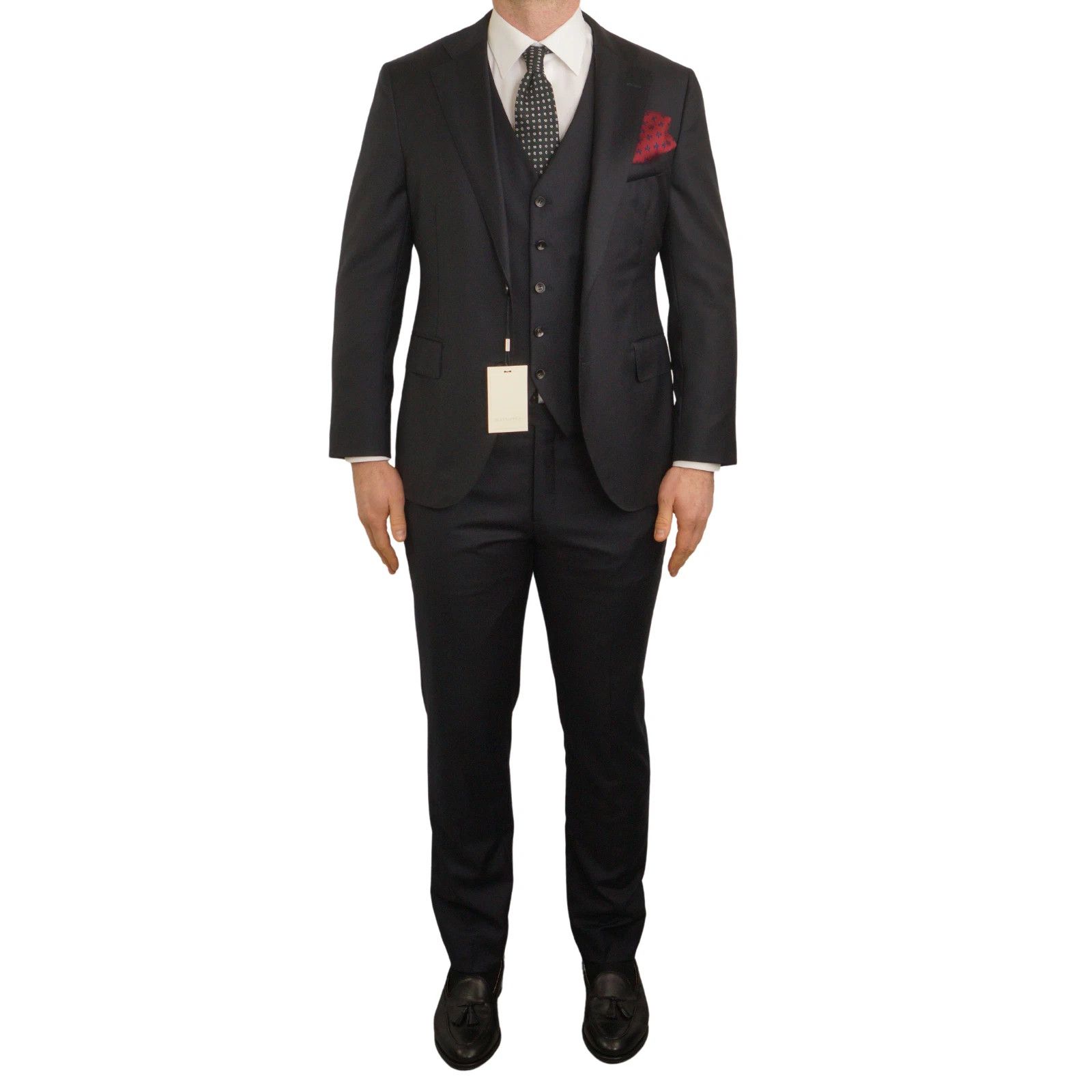 Suitsupply Men Suitsupply 3 Piece Suit La Spalla Single Navy Blue US60 Size 54L - 1 Thumbnail