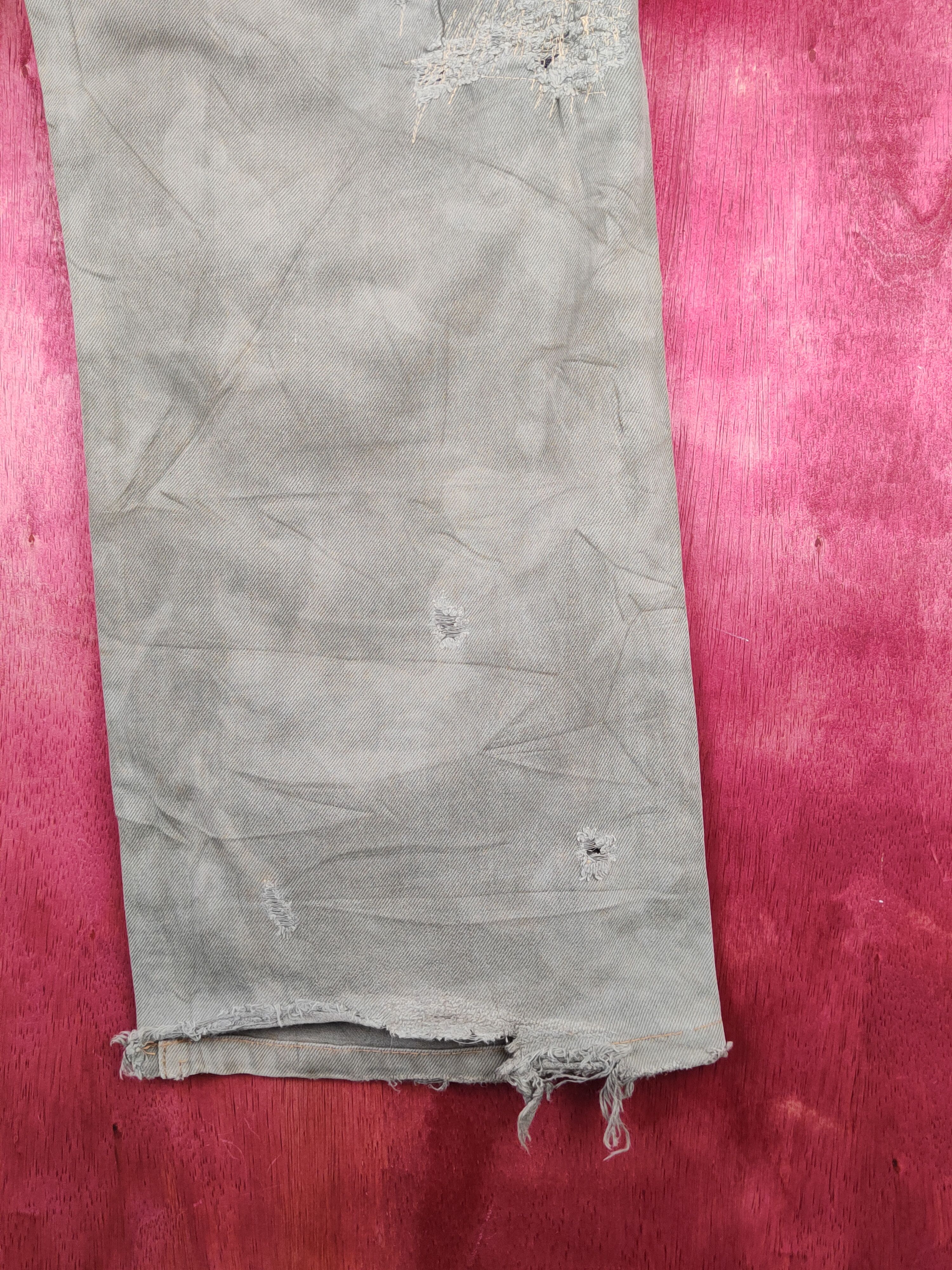 Japanese Brand Ozone Rocks Gray Faded Distressed Ripped Jeans #S1791 Size US 34 / EU 50 - 17 Thumbnail