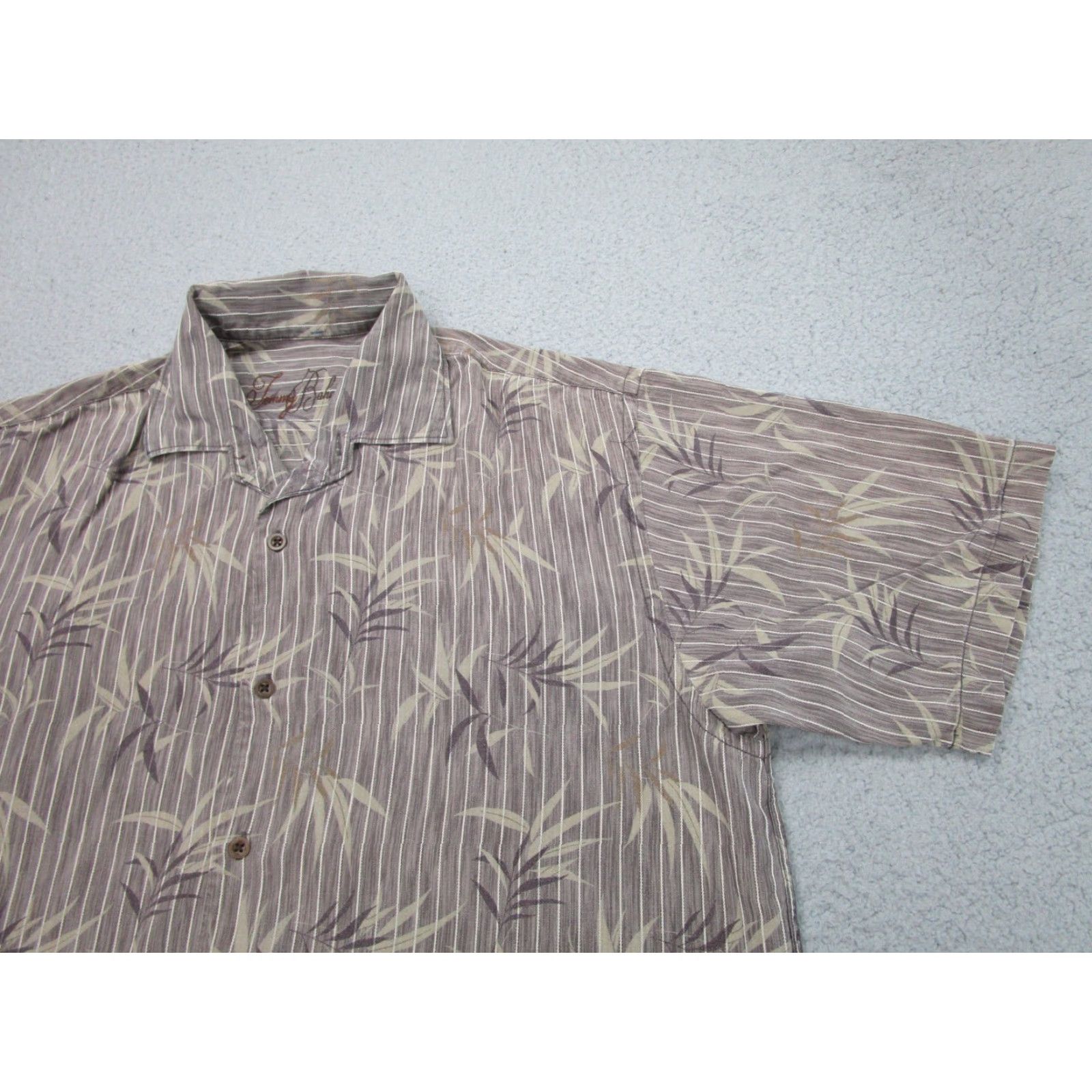 Tommy Bahama Tommy Bahama Shirt Mens Large Brown Floral Flowers Palm Leaves Hawaiian Camp Size US L / EU 52-54 / 3 - 2 Thumbnail