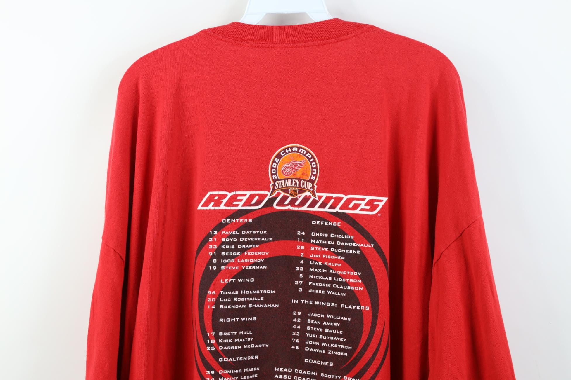 Vintage Vintage 2002 Stanley Cup Champions Wings Hockey T-Shirt Size US XXL / EU 58 / 5 - 12 Thumbnail