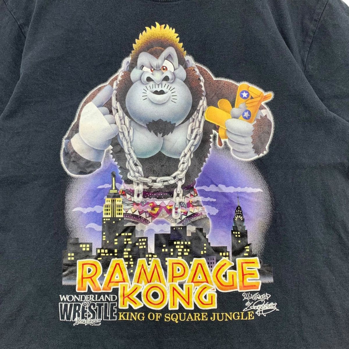 Japanese Brand JAPAN PRO WRESTLING Rampage KongKing Of Square Jungle Tshirt Size US XL / EU 56 / 4 - 3 Thumbnail
