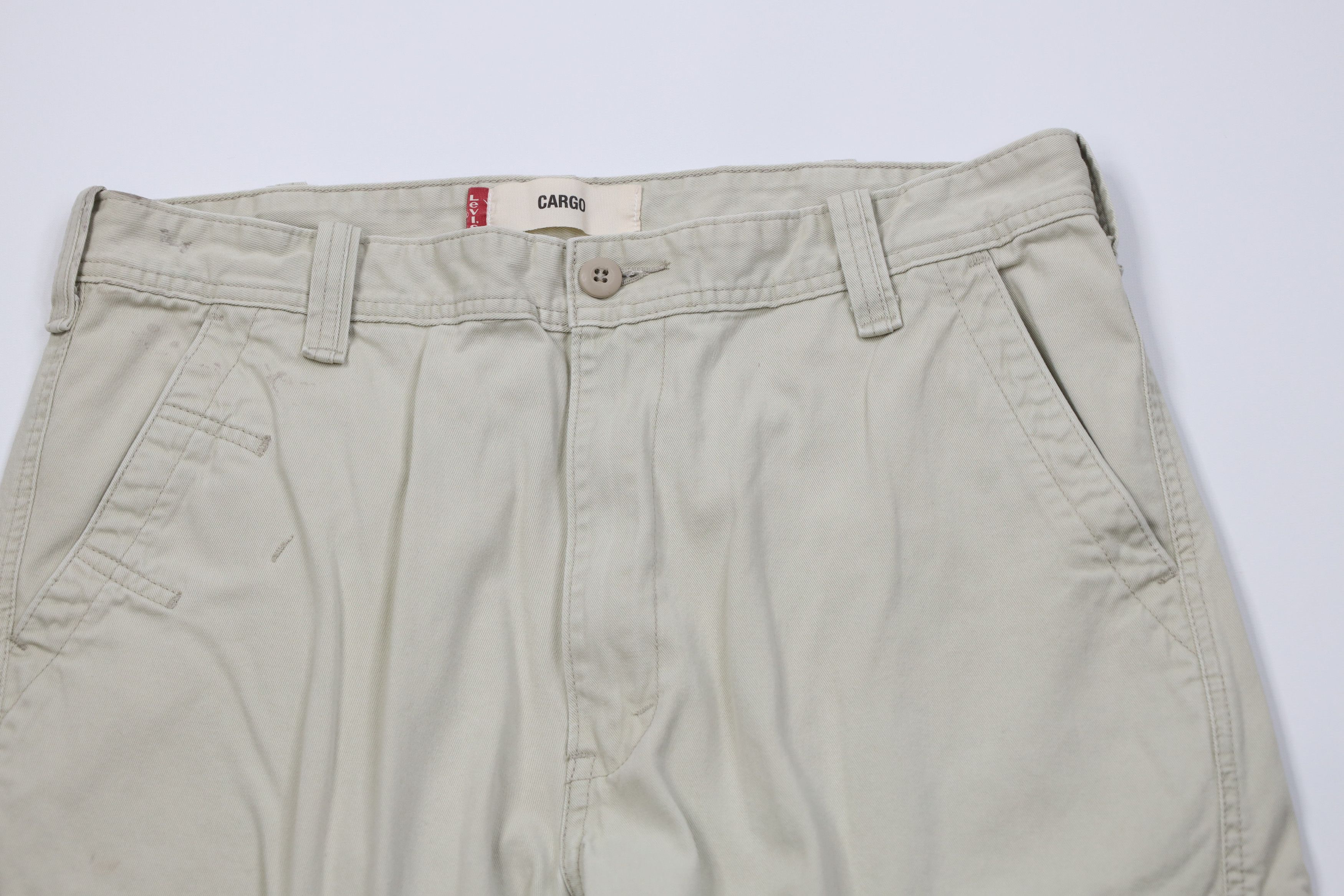 Levi's Vintage Y2K Levis Fit Wide Leg Cargo Pants Beige Cotton Size US 36 / EU 52 - 2 Thumbnail