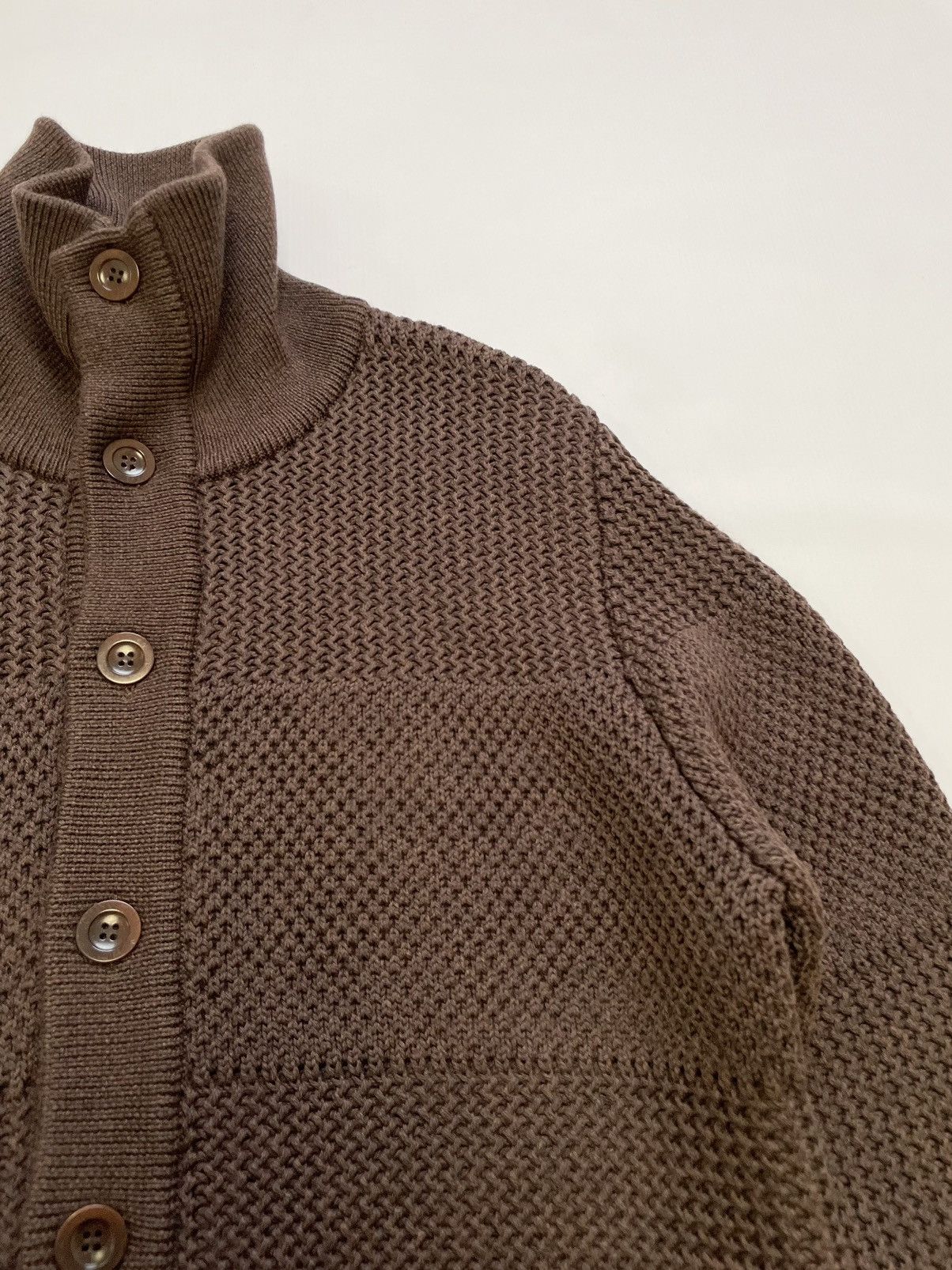 Maison Margiela A/W 09 Chunky Panelled Brown Knit Sweater Size US L / EU 52-54 / 3 - 9 Thumbnail