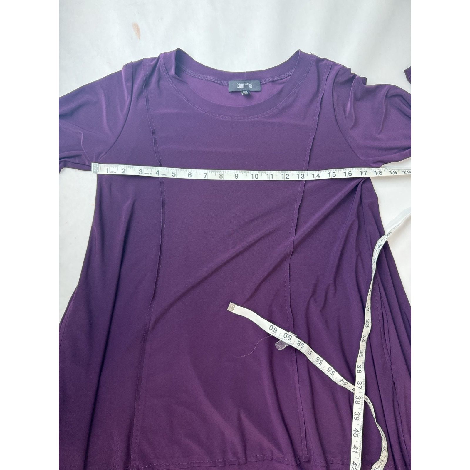 Other Comfy USA Purple Long Sleeve Cocoon Midi Dress XS USA Size XS / US 0-2 / IT 36-38 - 6 Thumbnail