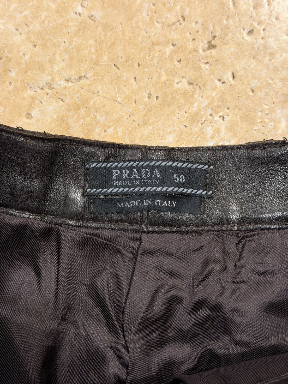 Prada Prada Vintage Dark Brown Leather Moto Pants Size US 32 / EU 48 - 7 Thumbnail