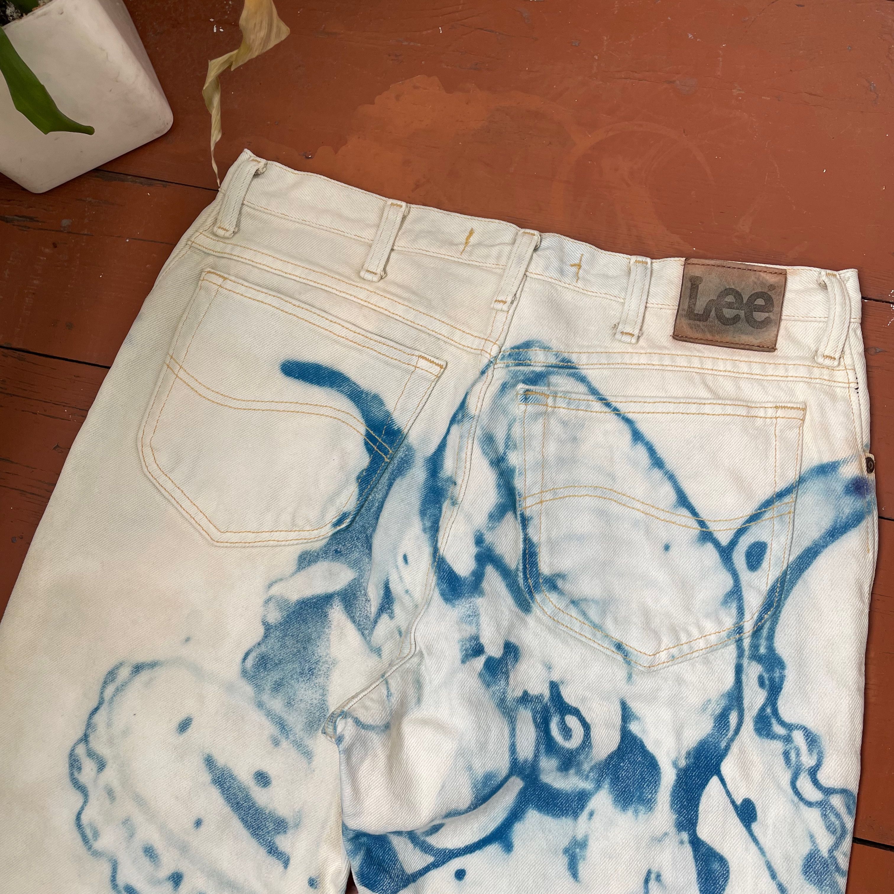 Lee Lee jeans very rare custom print octopus sguid 🦑 Size US 34 / EU 50 - 7 Thumbnail