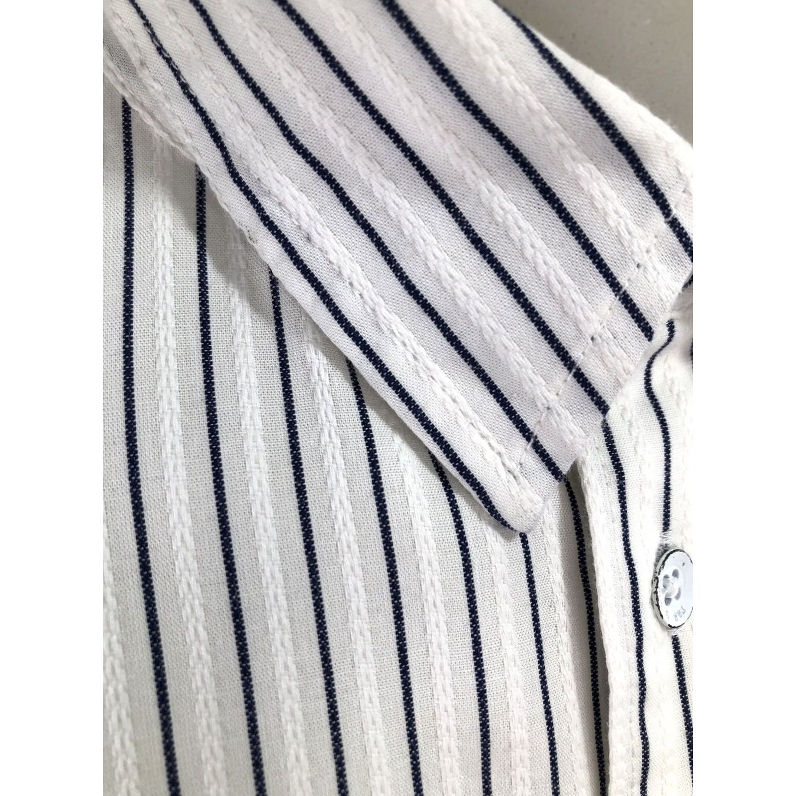 Rag & Bone rag & bone Shirt Mens L Textured Stripe Button-Up Long Sleeve White / Blue 90s B01 Size US L / EU 52-54 / 3 - 3 Thumbnail