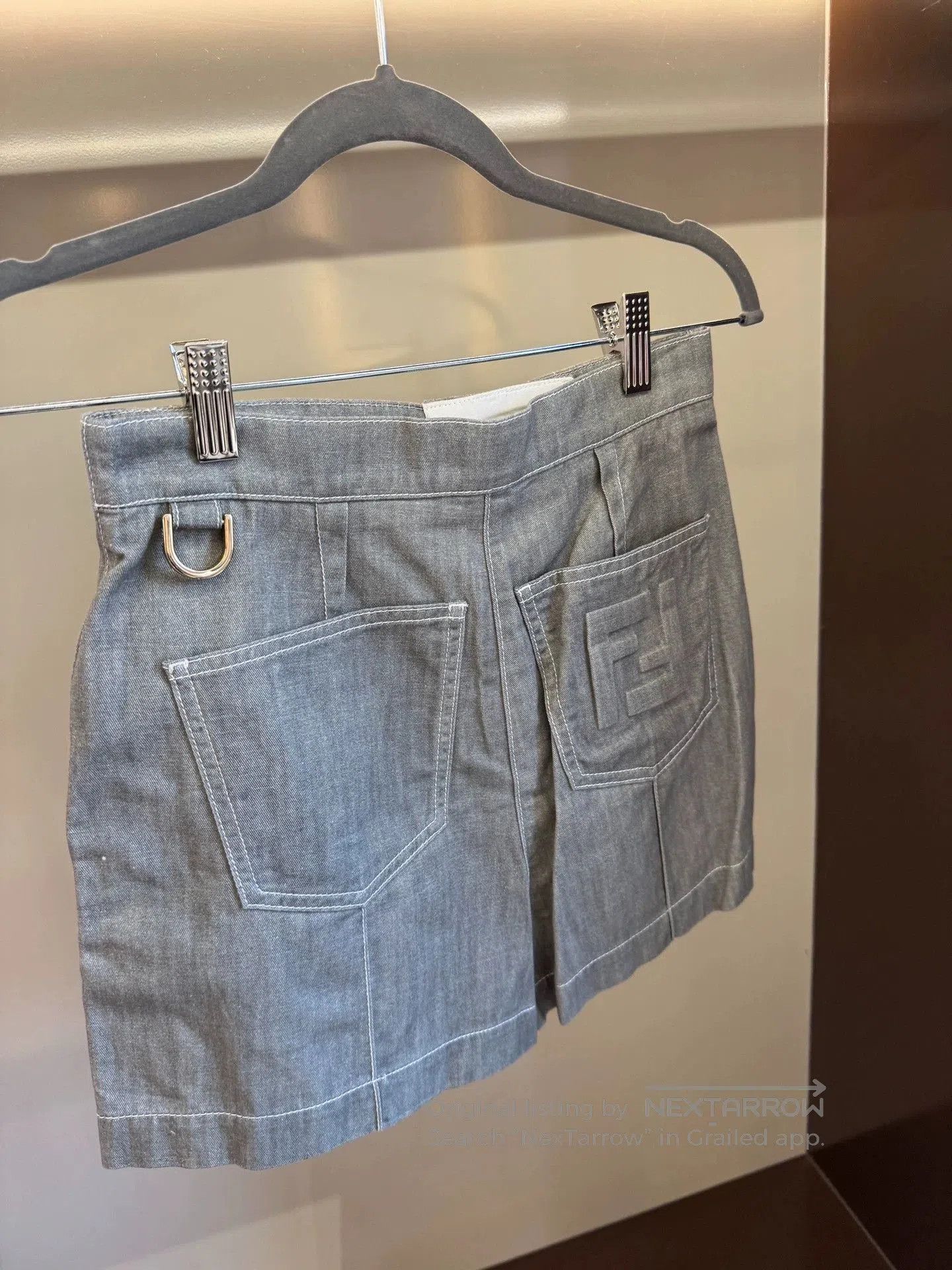 Fendi Fendi Gray Logo Denim Workwear Set. Size US 36 / EU 52 - 7 Thumbnail