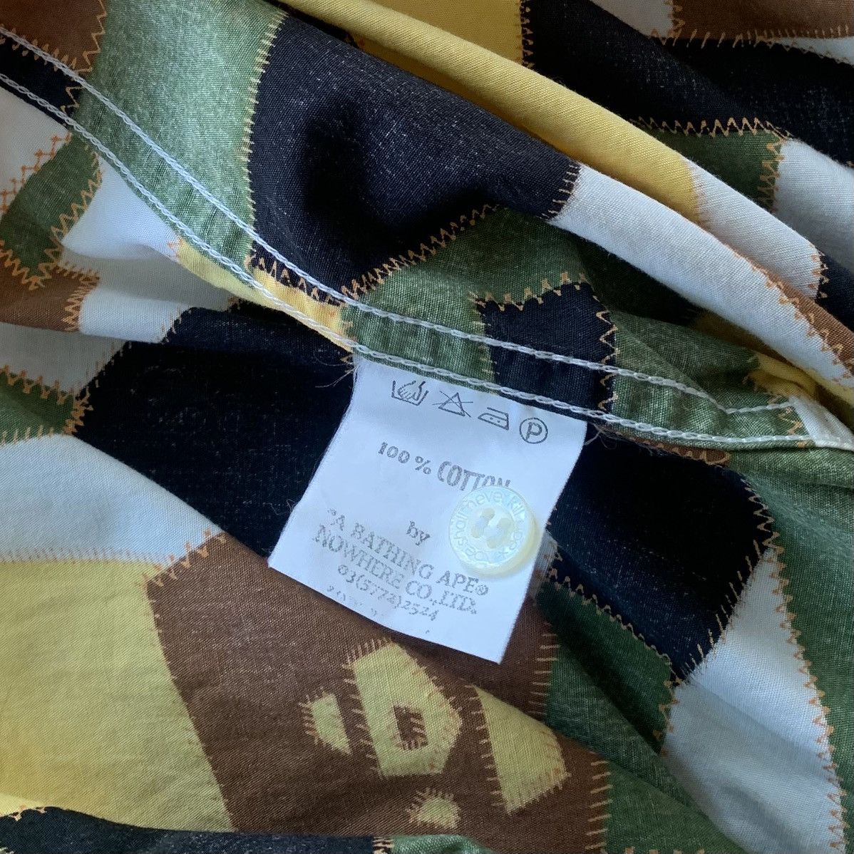 Bape A Bathing Ape BAPE Geometric Patchwork Button Up Shirt Size US M / EU 48-50 / 2 - 6 Thumbnail