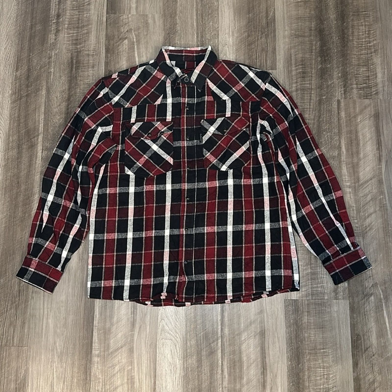 Other FiveBrother Flannel Long Sleeve Pearl Snap - Large Regular Size US L / EU 52-54 / 3 - 2 Thumbnail