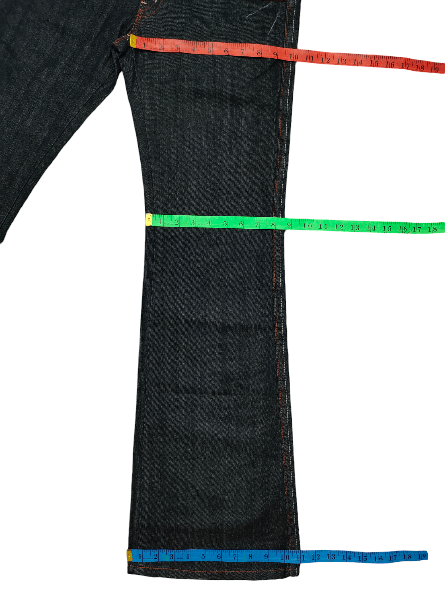 Le Grande Bleu (L.G.B.) Flare Jeans Et Boite Multi Pocket Embroidered Denim Bootcut Size US 30 / EU 46 - 13 Thumbnail