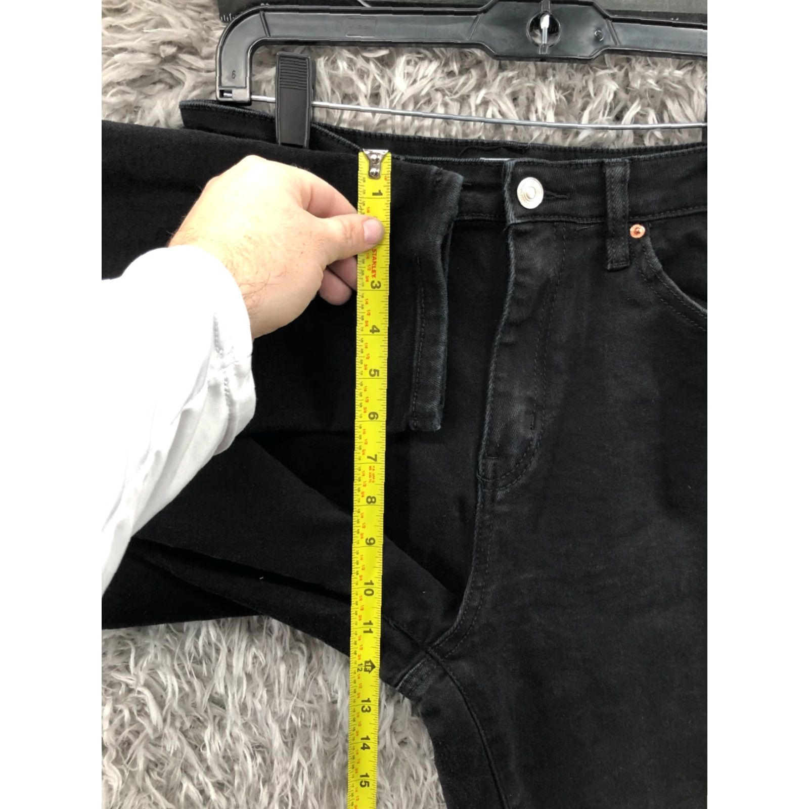 Vintage Wax Jean High Rise Skinny Jeans Juniors 9 Black Dark Wash Denim 5-Pocket Belt Loops Cotton Cotton Blend Size 30" / US 8 / IT 44 - 4 Thumbnail