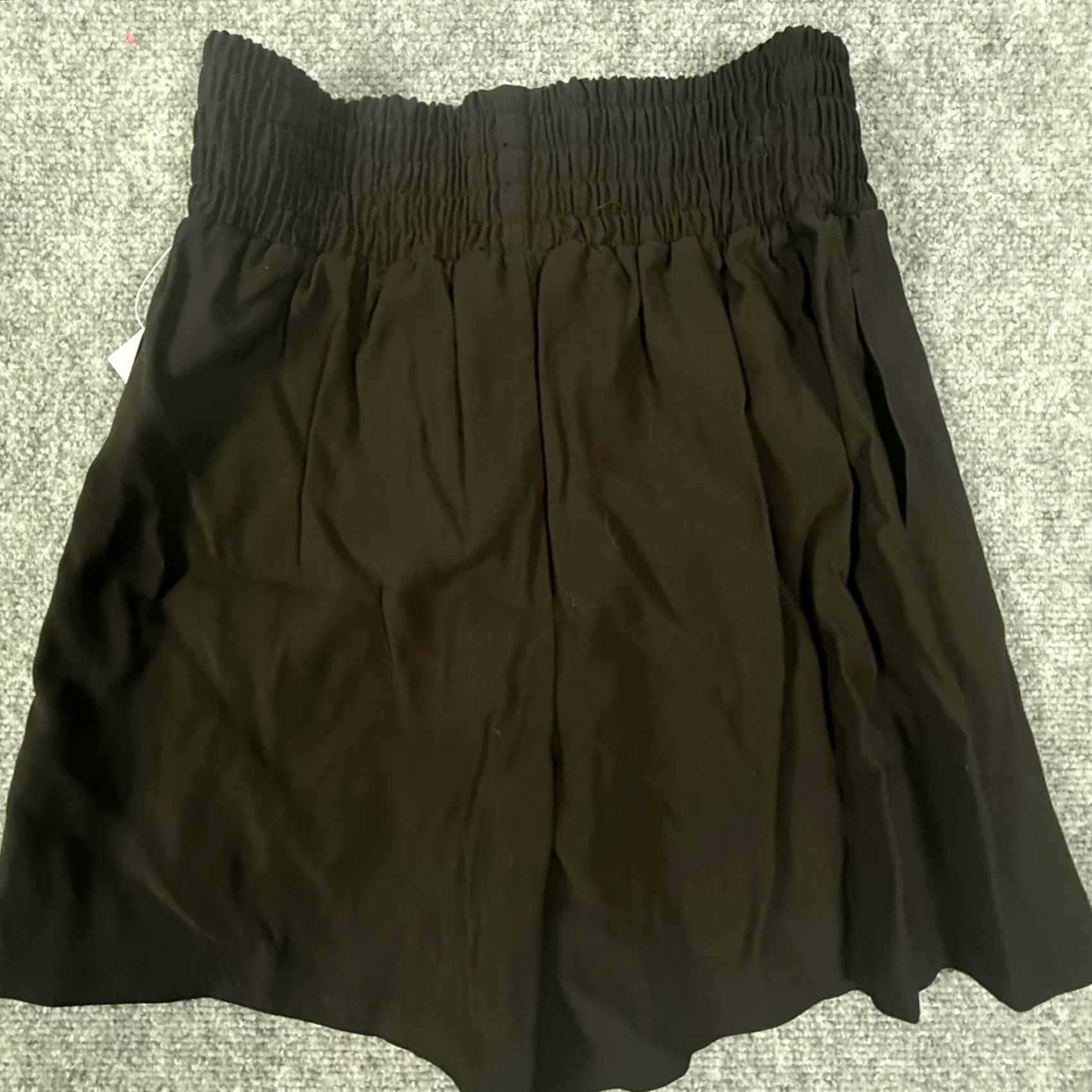 Vintage Ophelia Roe Lounge Shorts S Black Casual Comfy Smocked Waist Drawstring lightweight Size 28" / US 6 / IT 42 - 2 Thumbnail