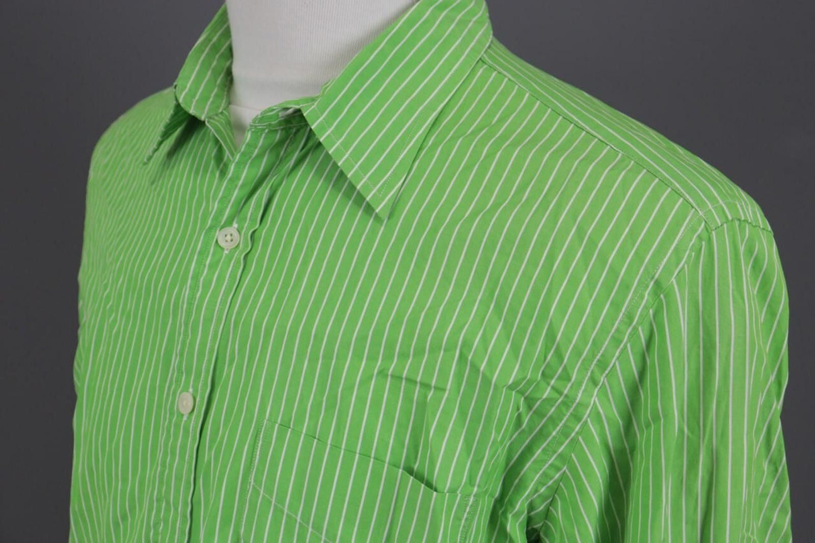 J.Crew J.Crew Tailored Fit Green Striped Dress Shirt Size 42 / L Size US L / EU 52-54 / 3 - 8 Thumbnail