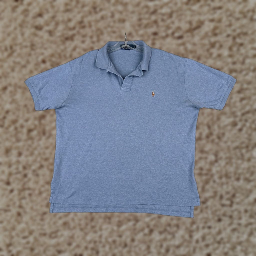Ralph Lauren VINTAGE Ralph Lauren Polo Shirt Men L Blue 100% Cotton Jersey Wear, Casual, Travel, Workwear, Golf, Outdoors, Driving, Walking Mens Size US L / EU 52-54 / 3 - 1 Thumbnail