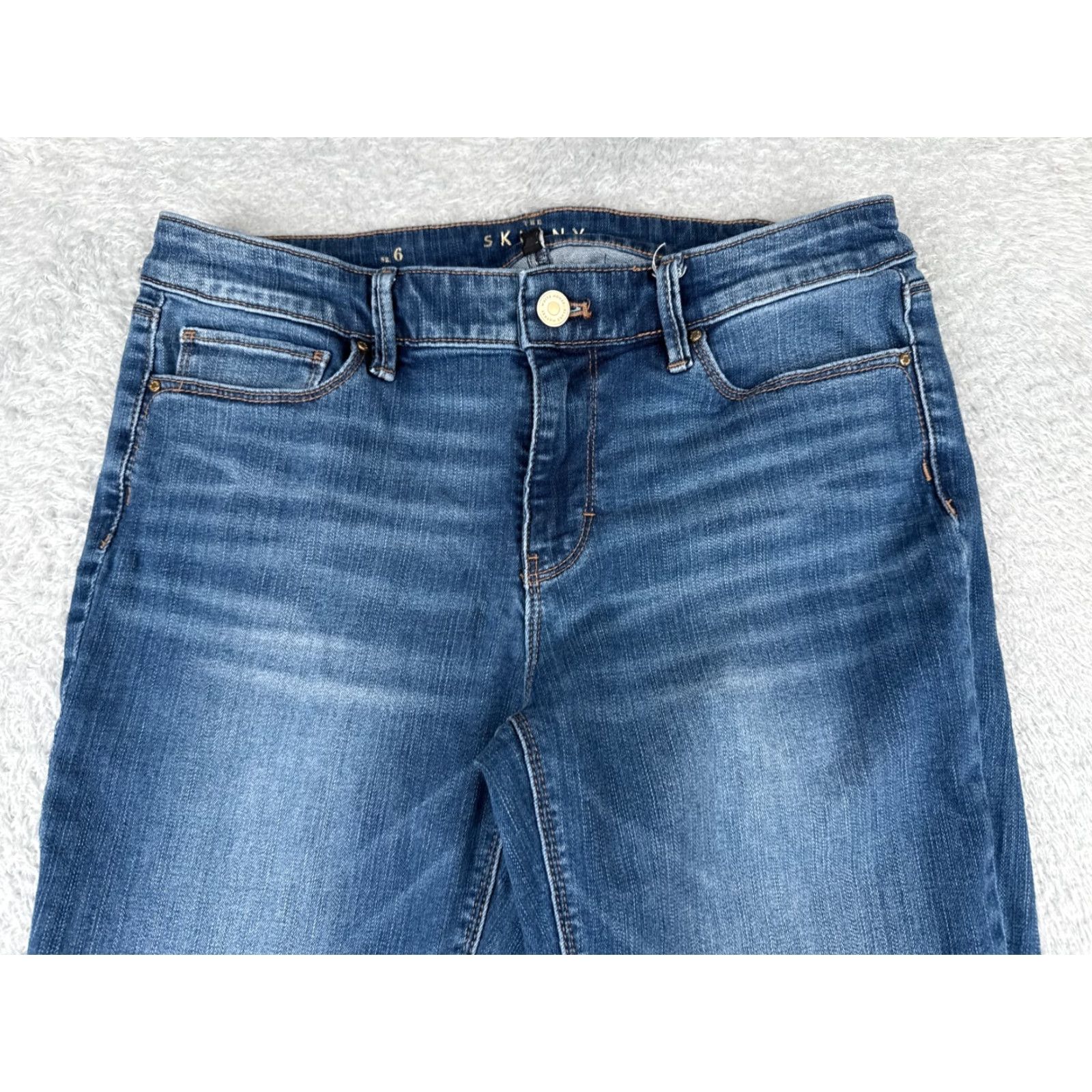 White House Black Market White House Black Market Jeans 6 Blue Skinny Mid Cotton Blend 30x25 Women Size 28" / US 6 / IT 42 - 4 Thumbnail