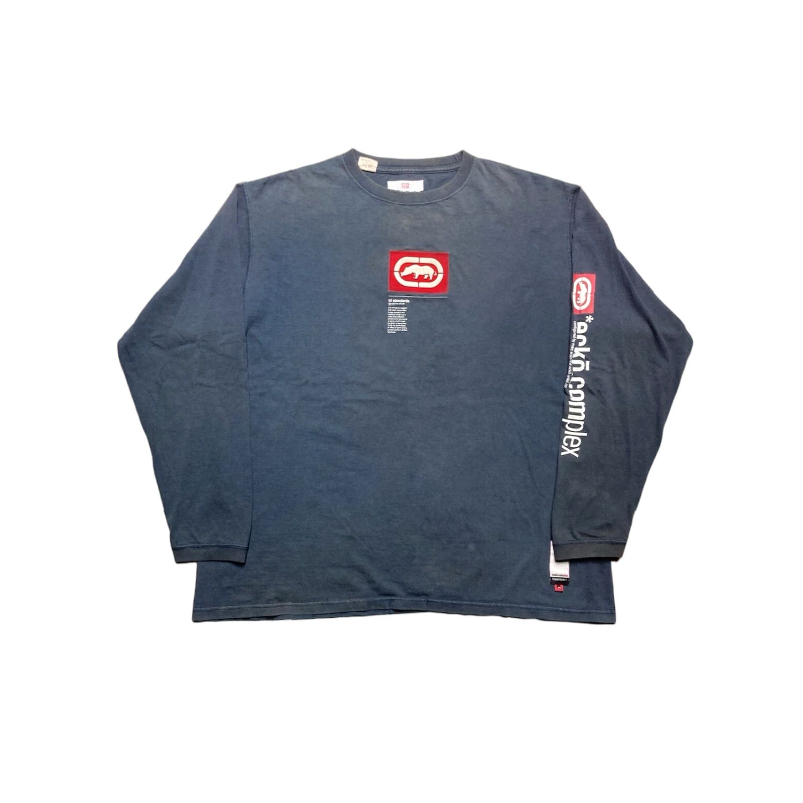 Ecko Unltd. VINTAGE Ecko Unltd T-Shirt Long Sleeve Complex ID Standards Rhino Graphic Faded Blue XL Men / Tshirt Size US XL / EU 56 / 4 - 1 Thumbnail