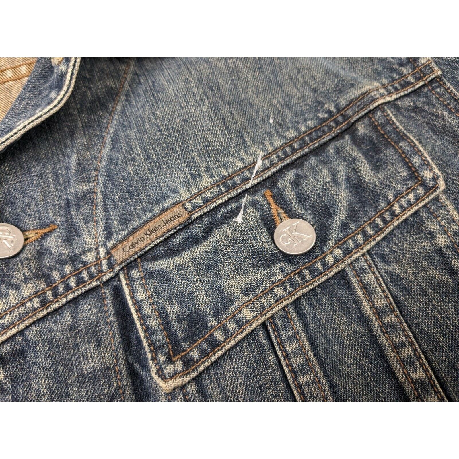 Calvin Klein Vtg Calvin Klein Men's L Denim Jeans Trucker Coat Jacket Size US L / EU 52-54 / 3 - 8 Thumbnail