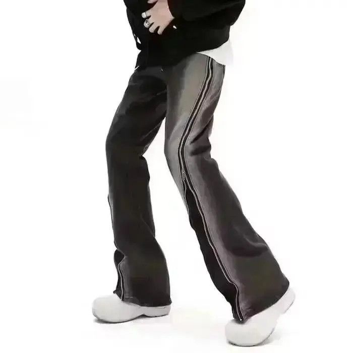 Japanese Brand Opium Style Zipper Baggy Flare Men Jeans Size US 32 / EU 48 - 2 Thumbnail