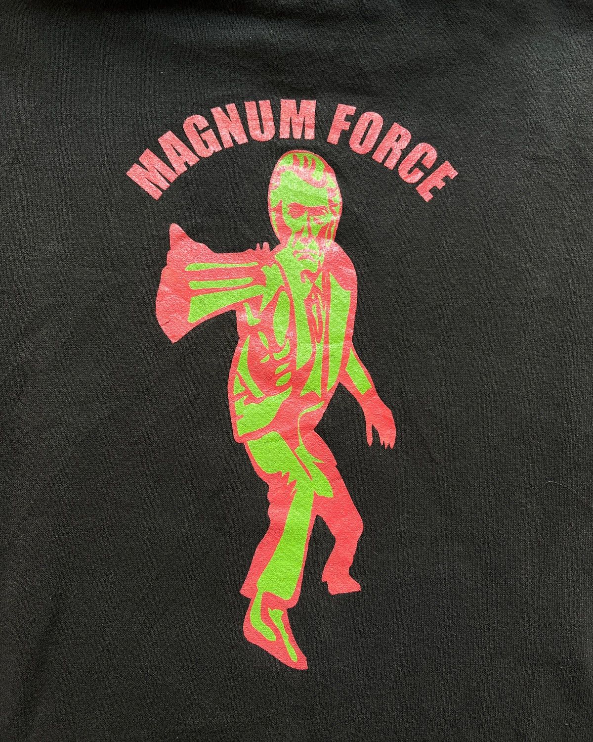 Lee × Russell Athletic × Vintage 1990’s - Vintage Magnum Force 1973 Movie Black Hoodie Size US XL / EU 56 / 4 - 4 Thumbnail