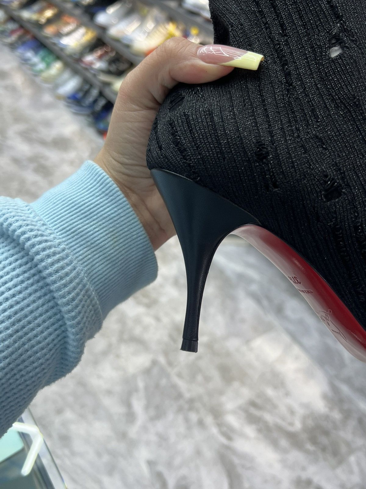Christian Louboutin Christian Louboutin Tricot Sandrine Sock Knee Boots Size US 7.5 / IT 37.5 - 5 Thumbnail