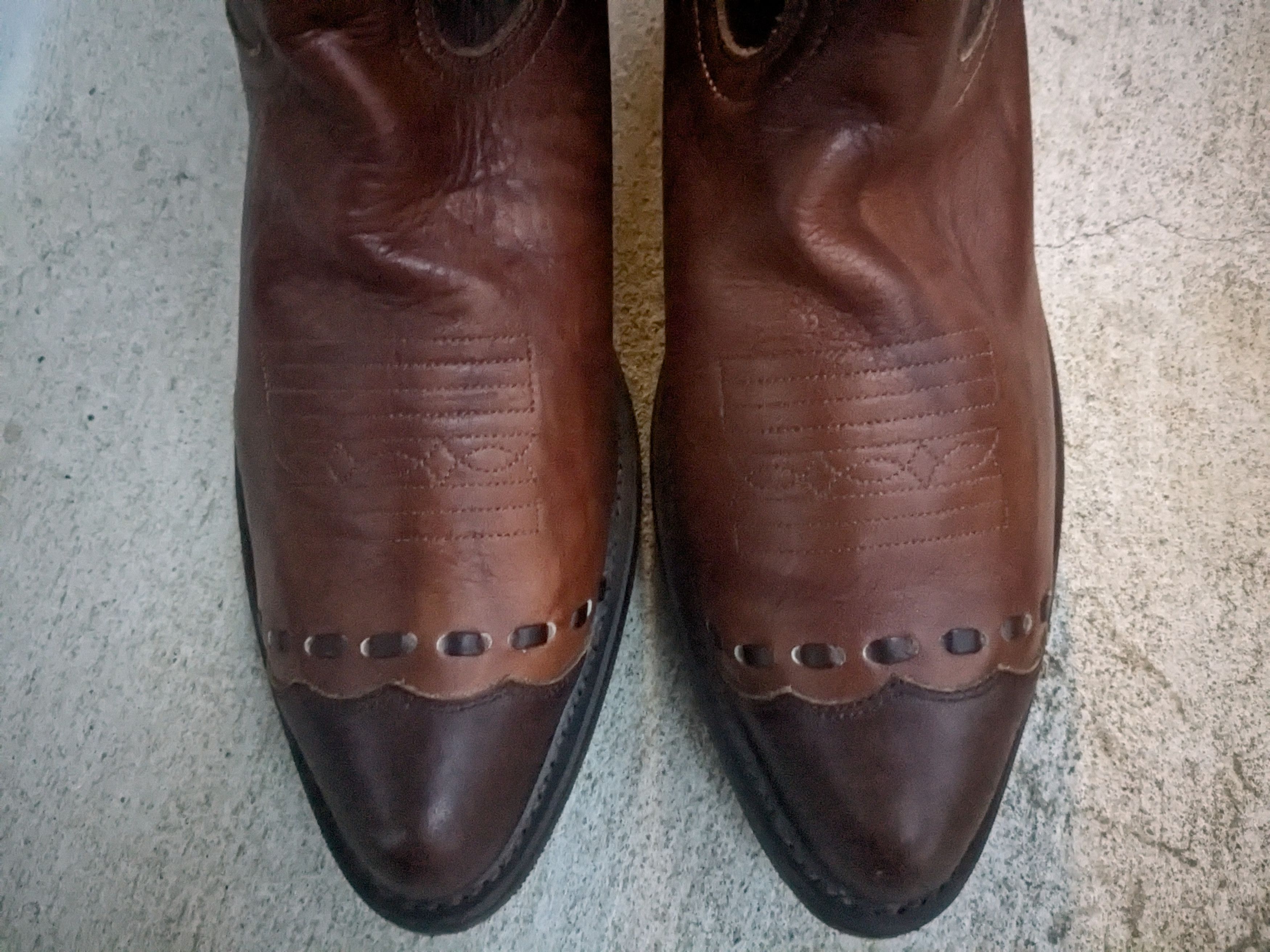 Durango × Vintage Durango Cowboy Boots Brown 10 EE Wide Leather Size US 10 / EU 43 - 3 Thumbnail