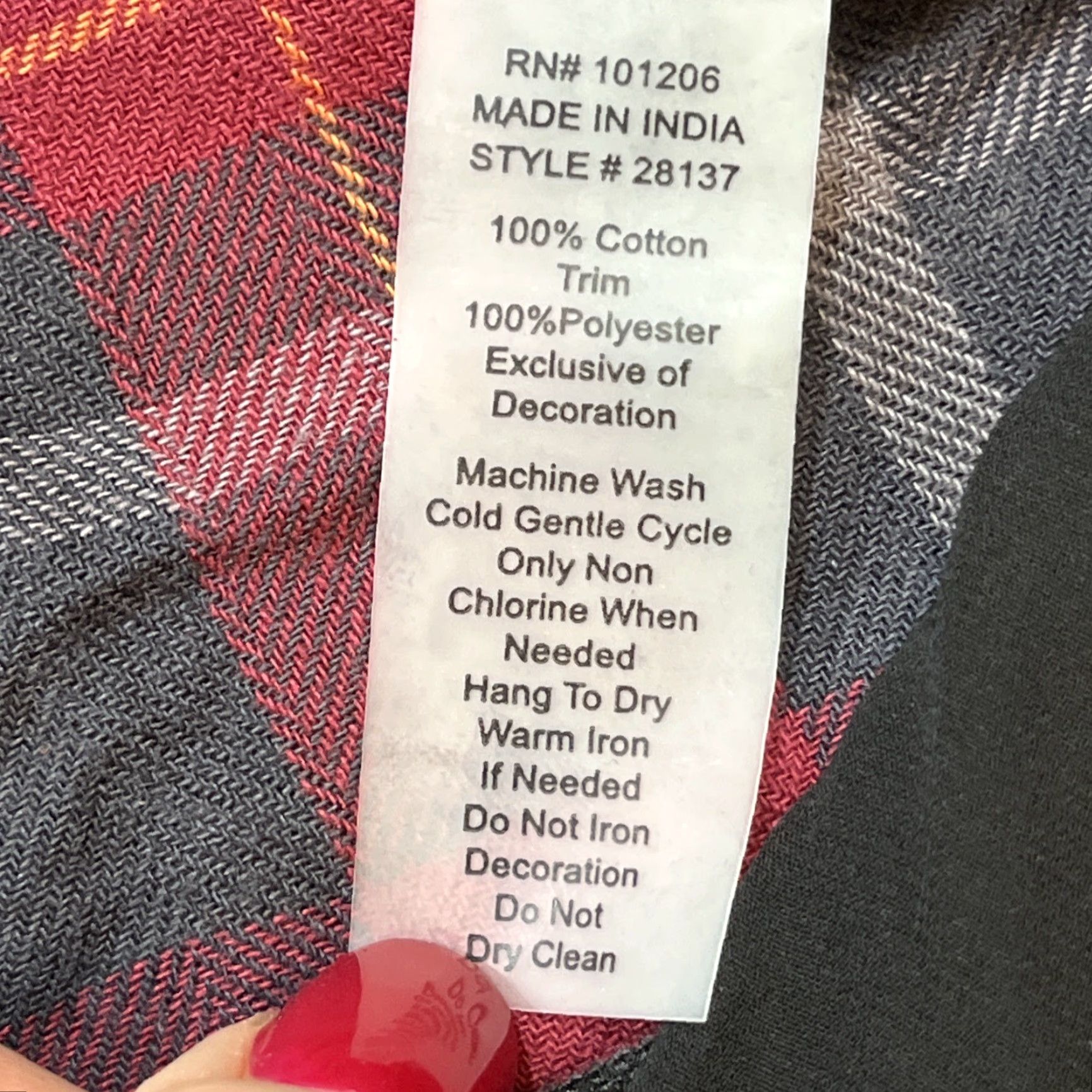 Soft Surroundings Soft Surroundings Shirt Women M Red Plaid Flannel Button-Up Long Sleeve Bling Hem Beads Collared Tunic Casual Fall Winter Boho Size M / US 6-8 / IT 42-44 - 3 Thumbnail