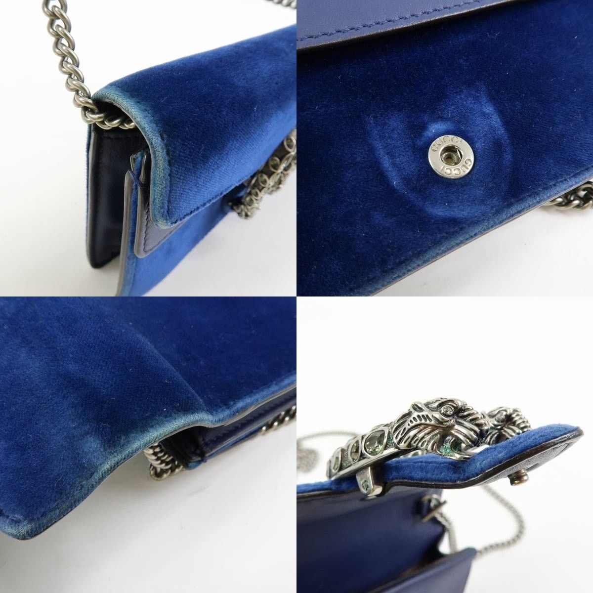 Gucci Gucci Dionysus Mini Shoulder Bag Velvet Blue Size ONE SIZE - 5 Thumbnail