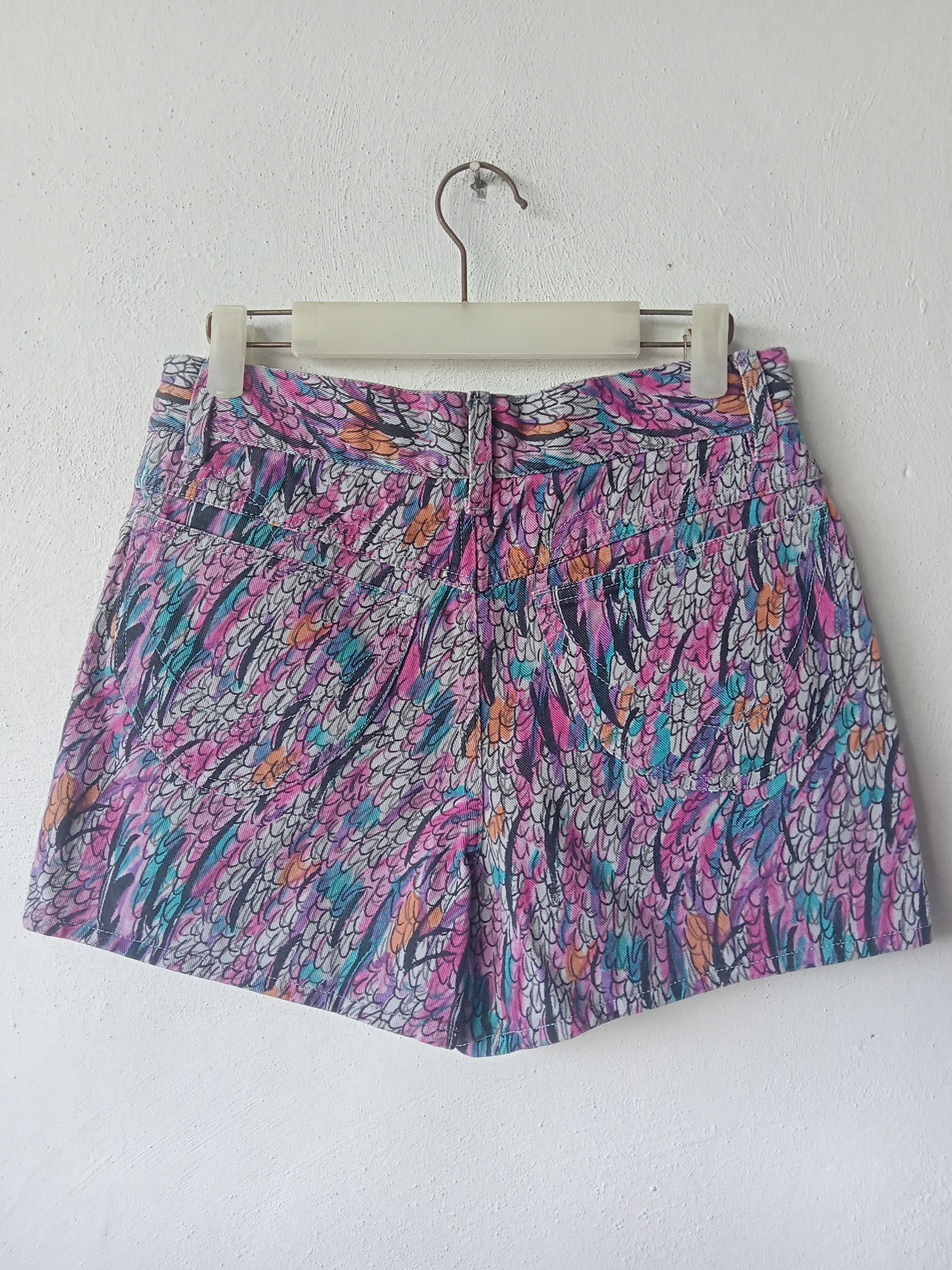 Tsumori Chisato Feathers Fullprint Short Jeans Size 29" - 2 Thumbnail