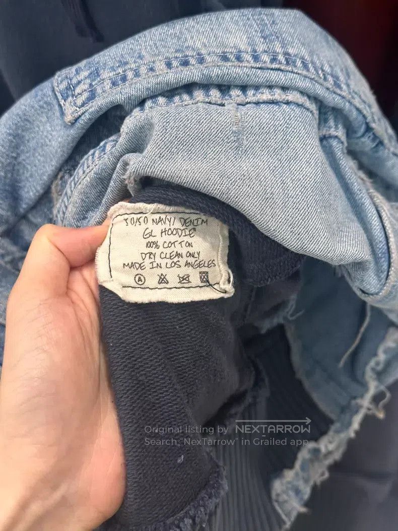 Greg Lauren Greg Lauren Denim Spliced Aged Hooded Sweatshirt Size US S / EU 44-46 / 1 - 6 Thumbnail