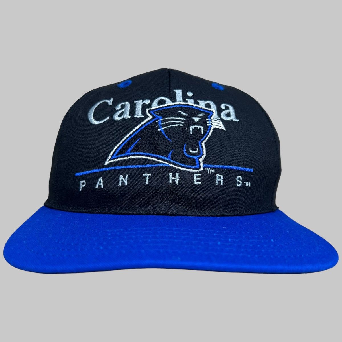 NFL × Vintage Vtg 90s NFL Carolina Panthers Split Bar Eastport Snapback Size ONE SIZE - 1 Thumbnail