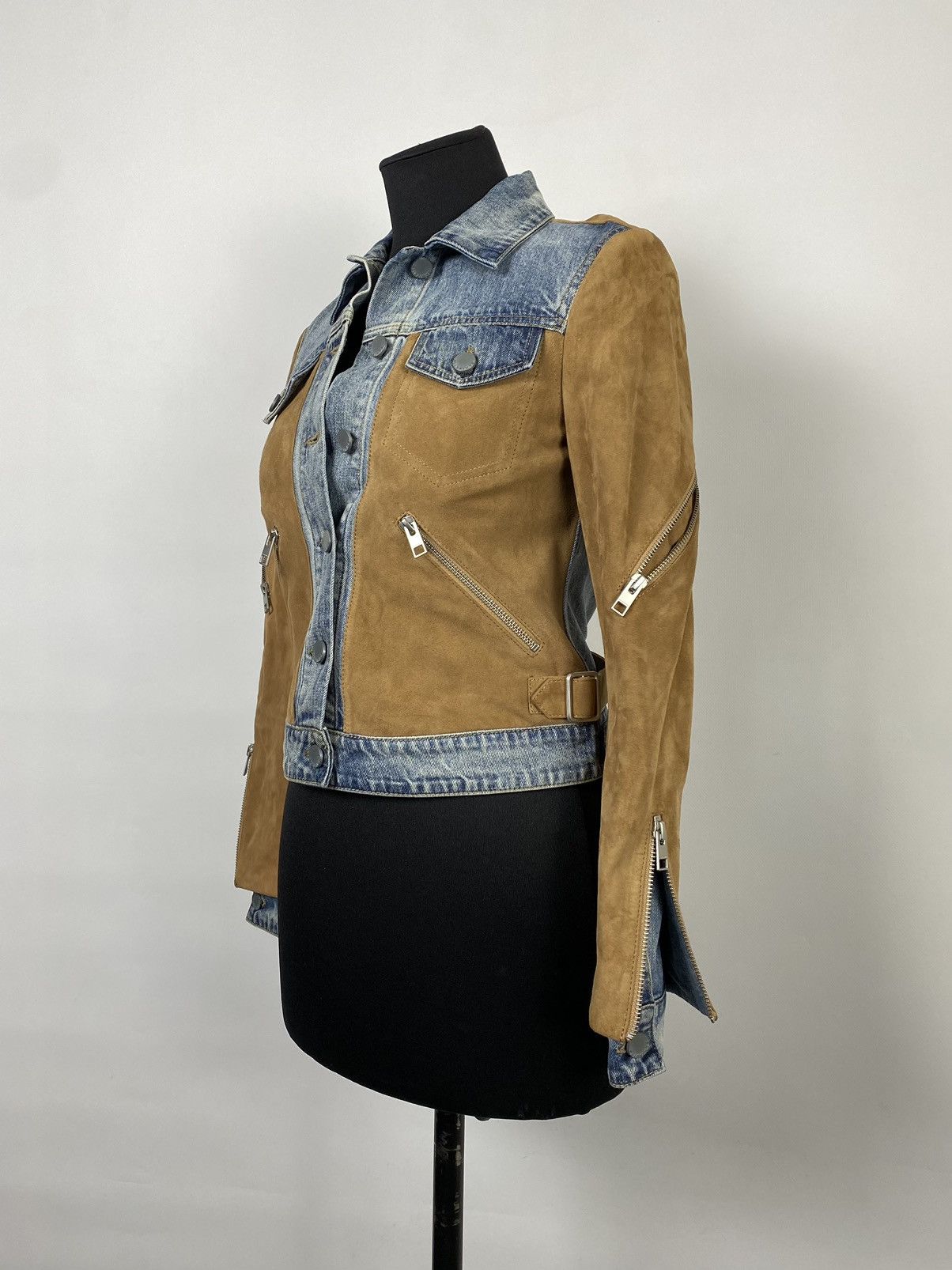 Allsaints NWT Allsaints Full zip Denik Suede Curtis Jacket RRP725$ Size XS / US 0-2 / IT 36-38 - 14 Thumbnail