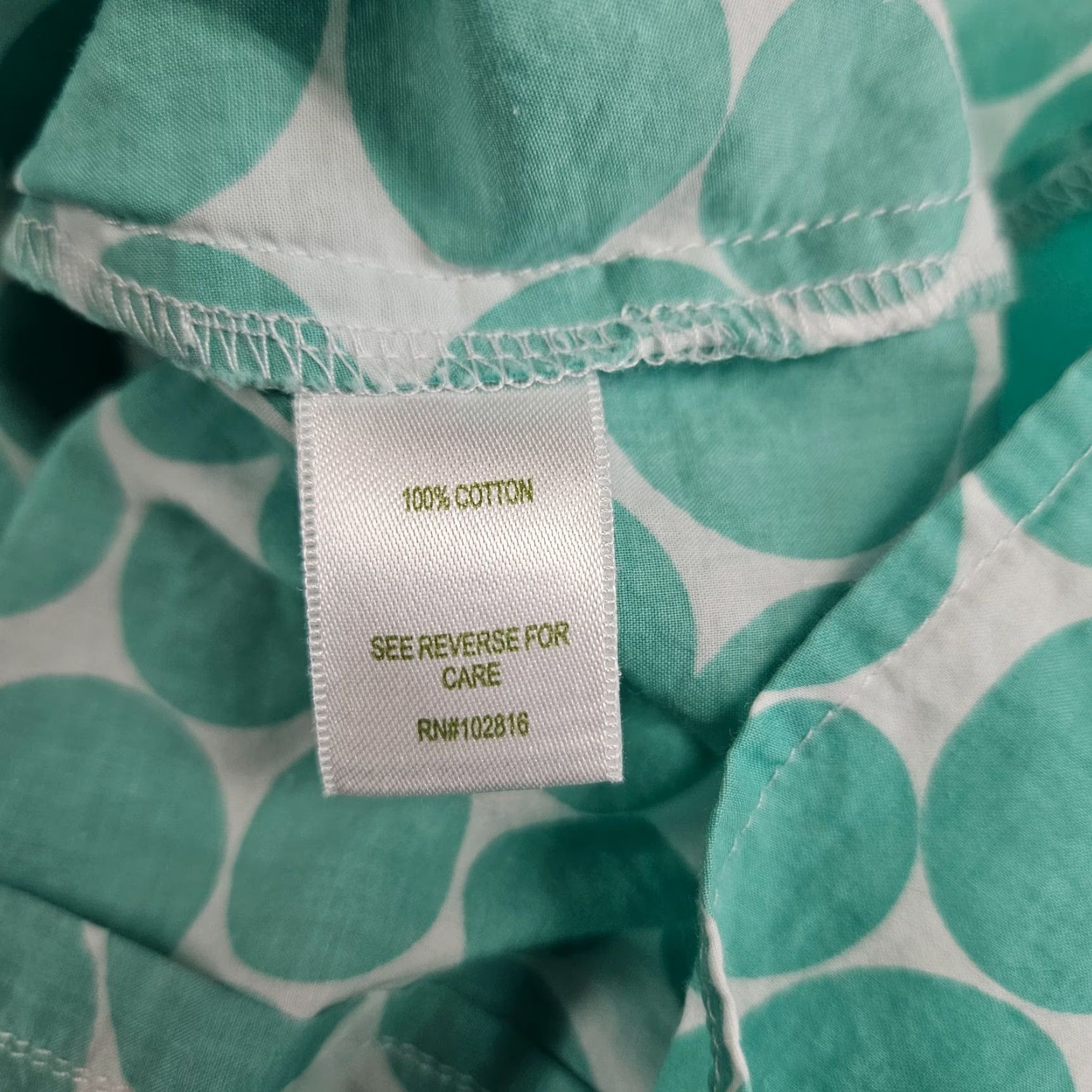 Vintage Garnet Hill Womens Button Front Top Sz 8P Mint Green White 3/4 Sleeve Cotton Polka Dot Shirt Adults Womens Size M / US 6-8 / IT 42-44 - 5 Thumbnail