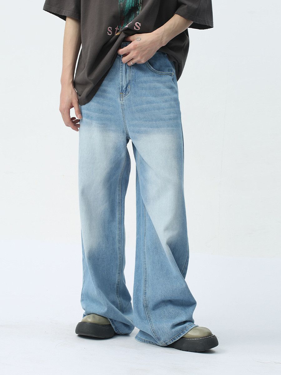 Jean Men's Distressed Light Blue Wide-Leg Jeans Size US 32 / EU 48 - 1 Thumbnail