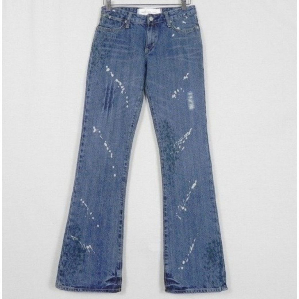 Paper Denim & Cloth Paper Denim & Cloth Ripper Super Low Flare Jeans Paint 27 Size 27" / US 4 / IT 40 - 4 Thumbnail