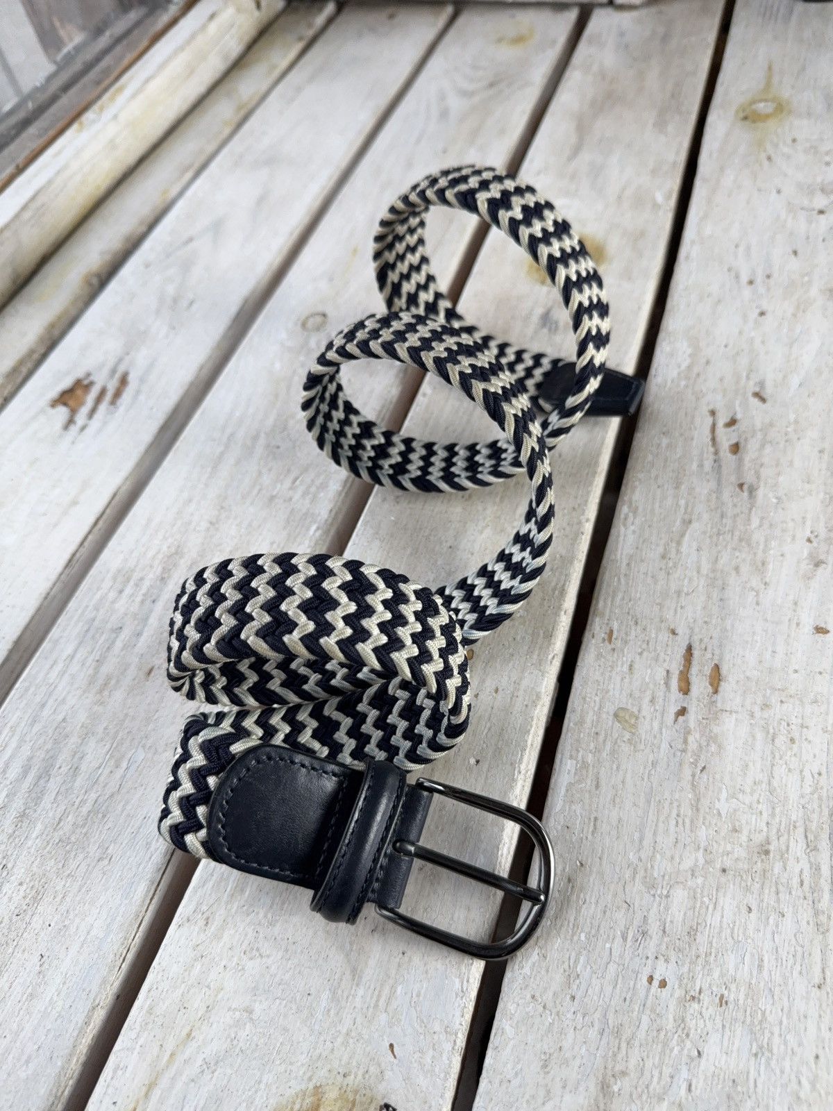 Andersons Anderson’s Braided Leather Belt 95 Dark Brown Made in Italy Size ONE SIZE - 3 Thumbnail
