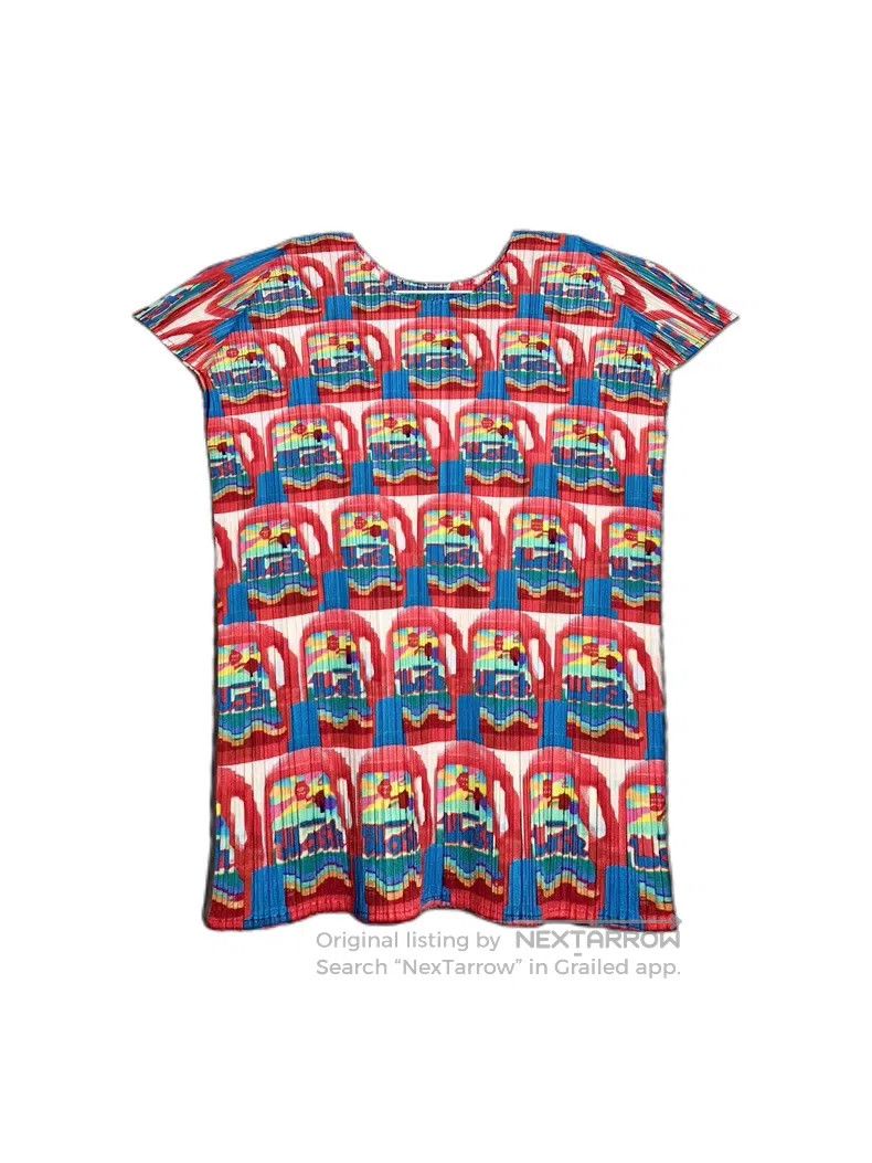 Issey Miyake Issey Miyake Red Detergent Short Sleeve Top Size XL / US 12-14 / IT 48-50 - 3 Thumbnail