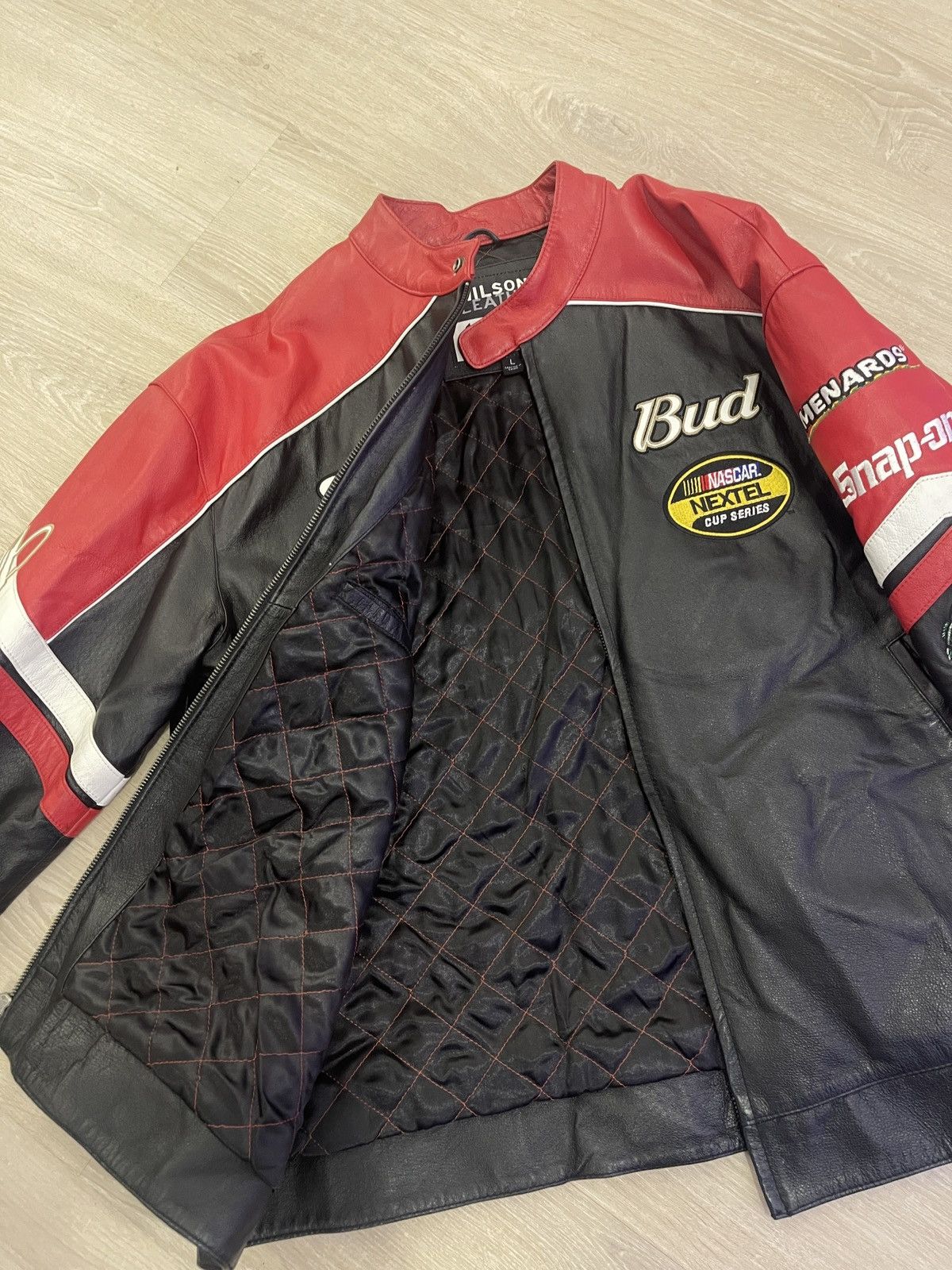 Wilsons Leather Budweiser NASCAR Leather Racing Jacket Size US L / EU 52-54 / 3 - 11 Thumbnail
