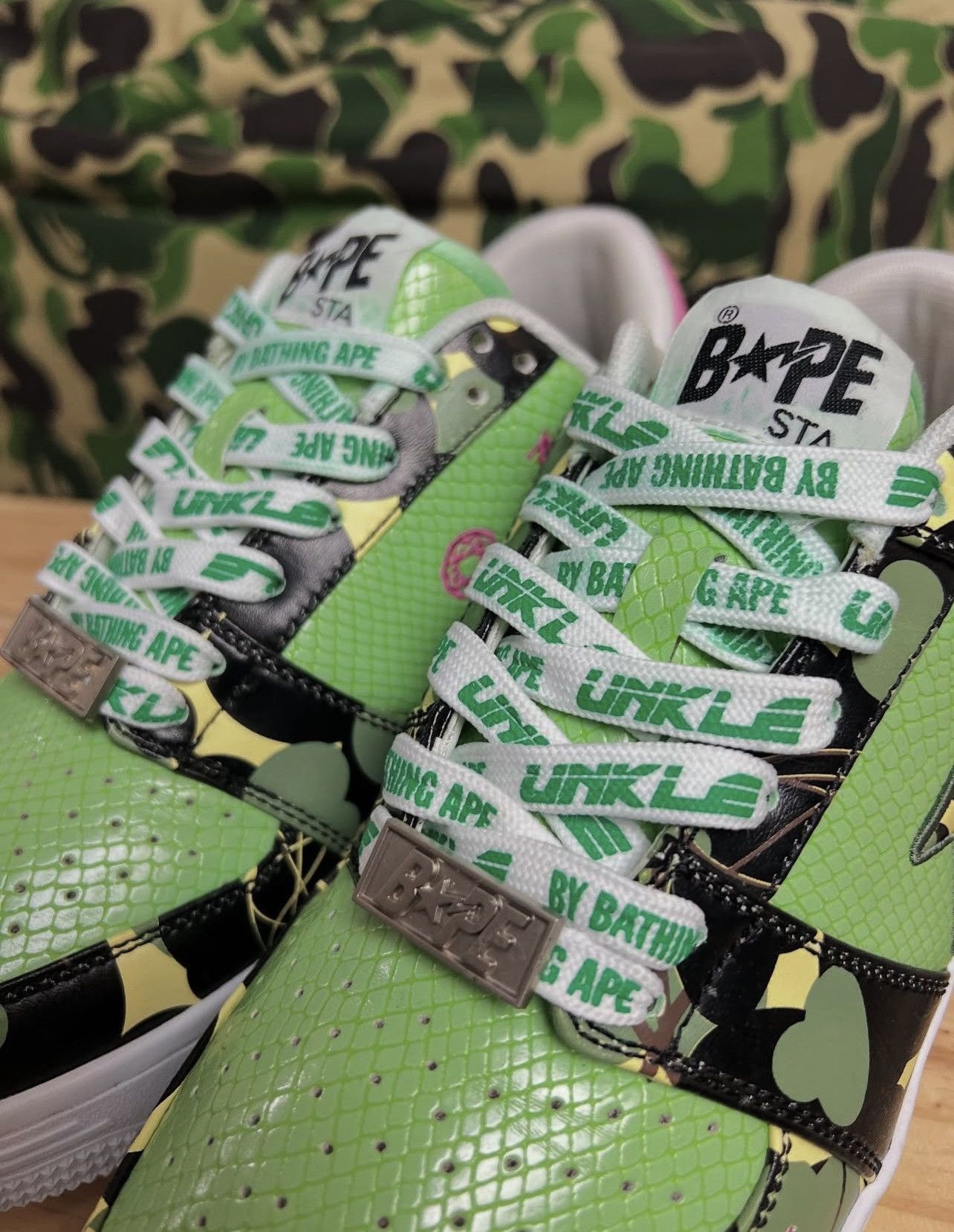 Bape × Futura 2021 A Bathing Ape x Unkle Futura Multi Leather Bapesta Size US 8 / EU 41 - 7 Thumbnail