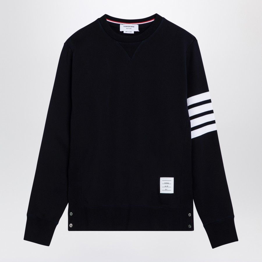 o1d2blof0724 Cotton Crewneck Sweatshirt in Navy Blue