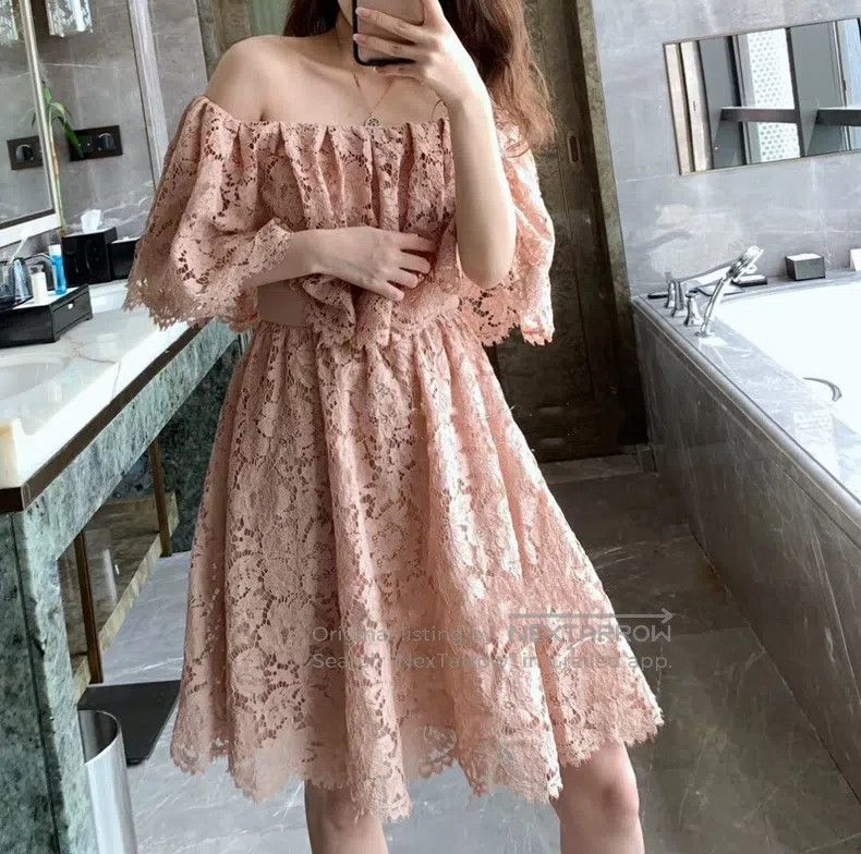 Valentino Valentino Pink lace dress Size S / US 4 / IT 40 - 2 Thumbnail