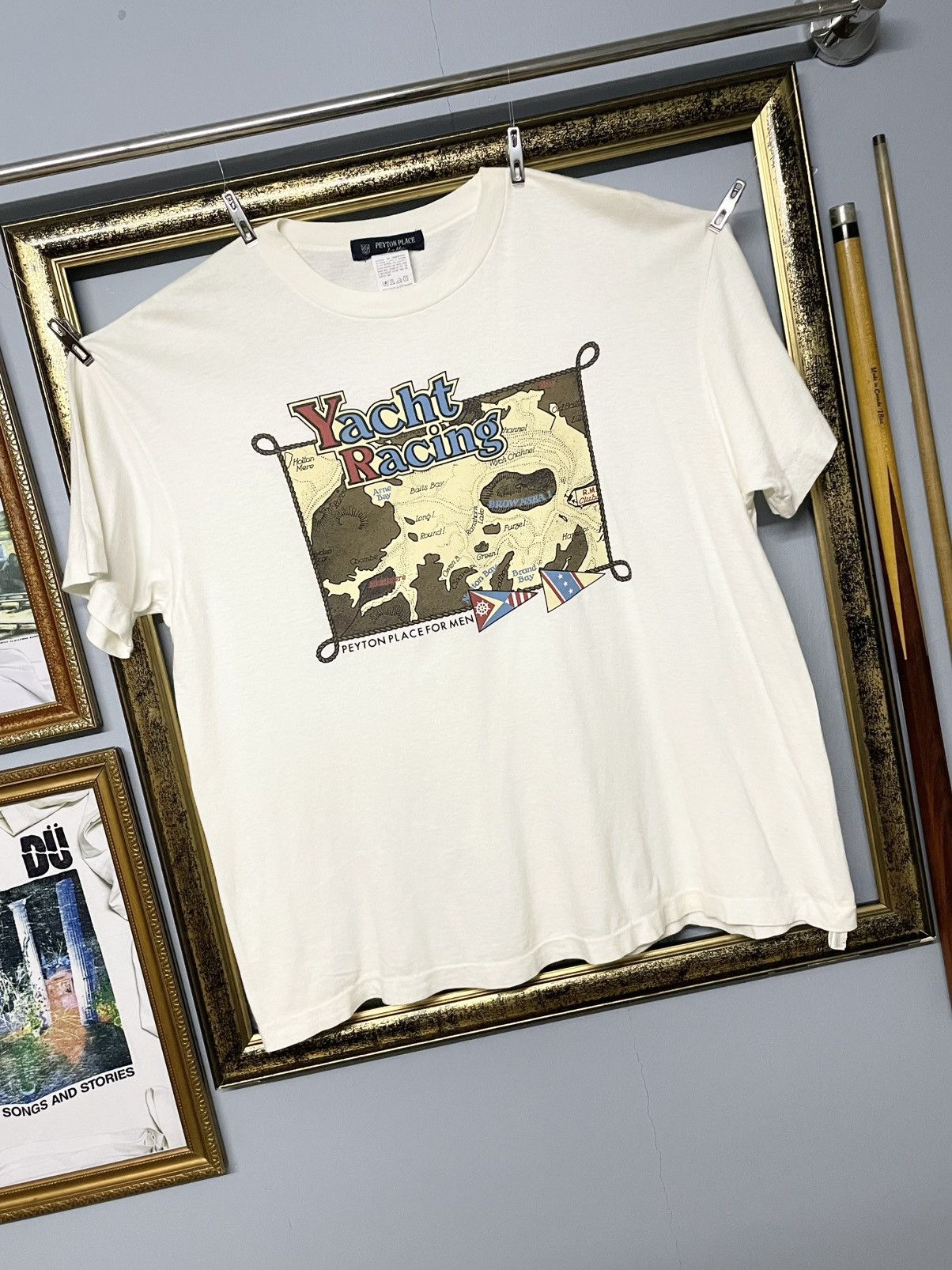 PPFM Vintage 1990 Designer PPFM Yact Racing Map Single Stitch Tee Size US M / EU 48-50 / 2 - 2 Thumbnail