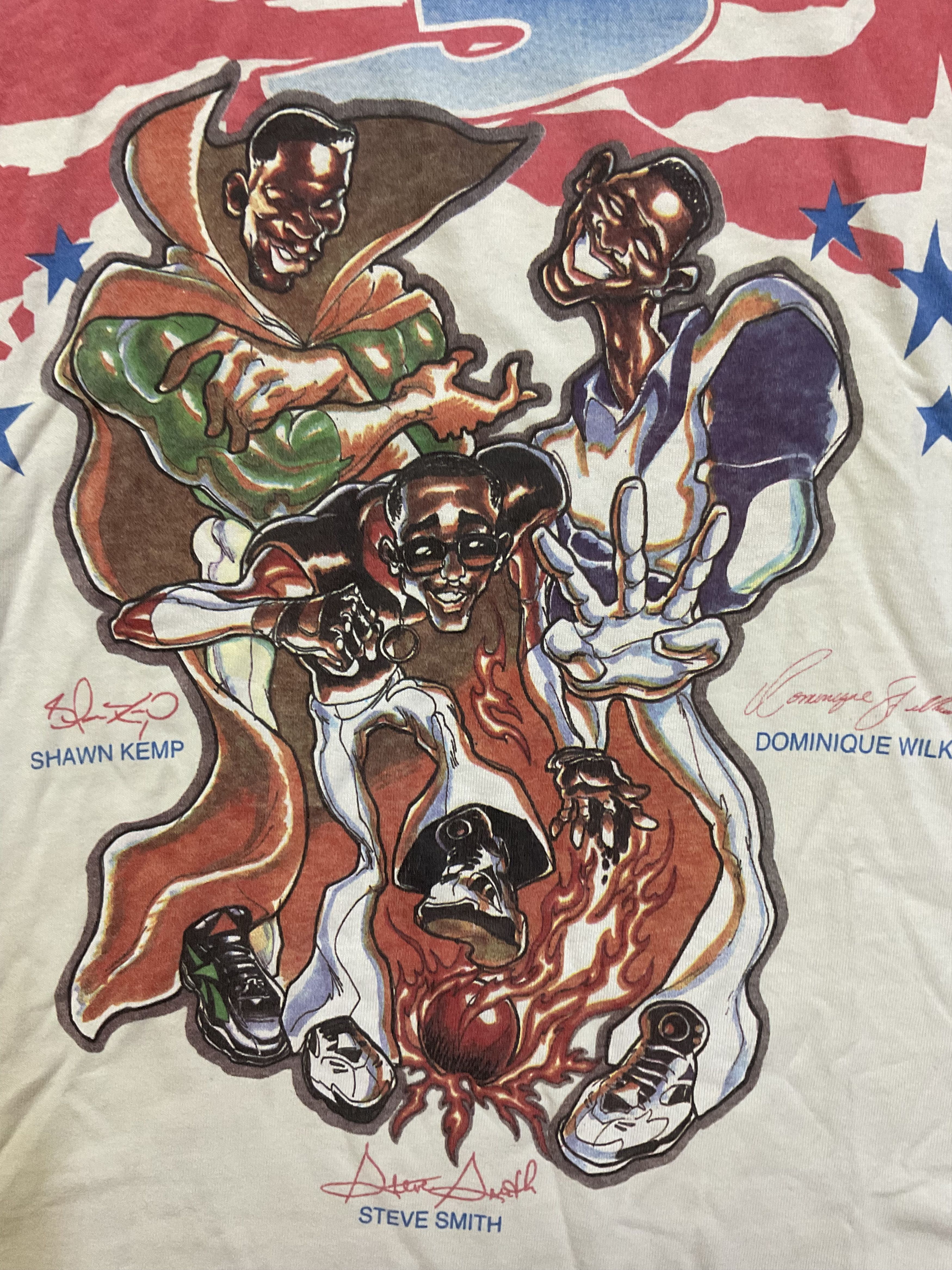 NBA Wilkins Shawn Kemp Steve Smith Vintage 90s Reebok T-Shirt Size US M / EU 48-50 / 2 - 3 Thumbnail