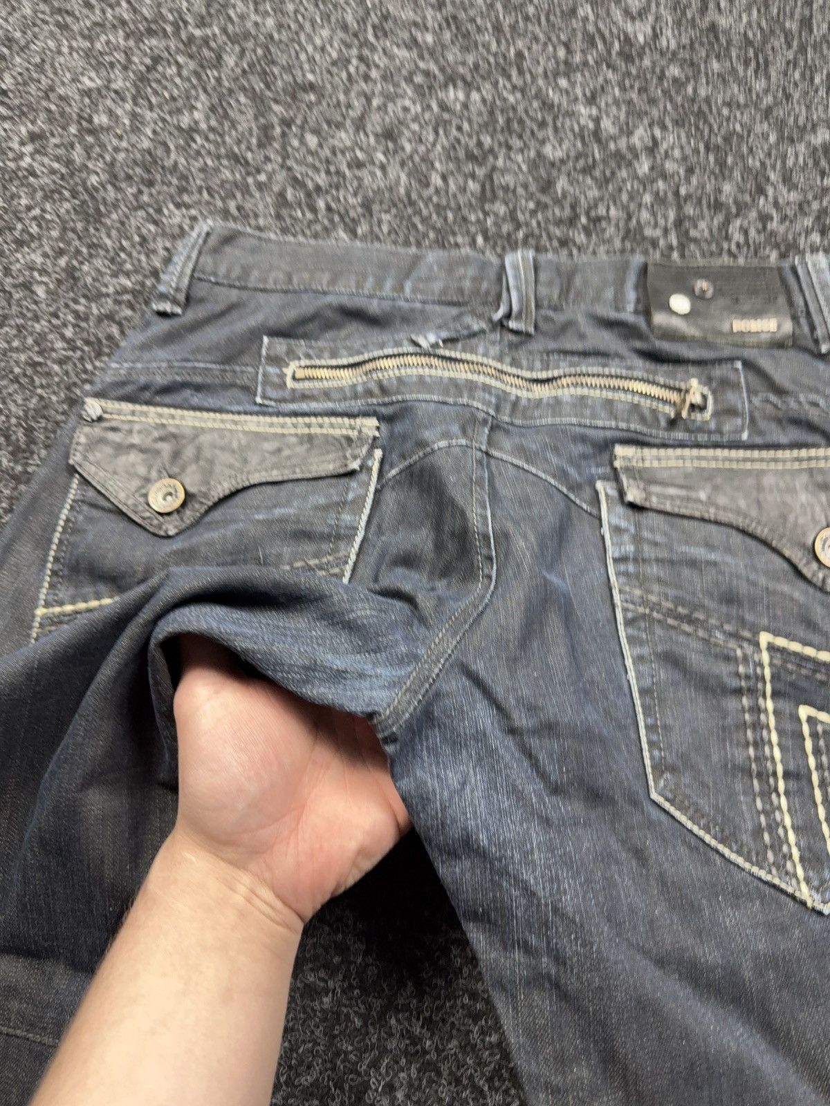 Japanese Brand Y2K Japanese Police G-Star style 00s Retro Dark Denim Jeans Size US 32 / EU 48 - 18 Thumbnail