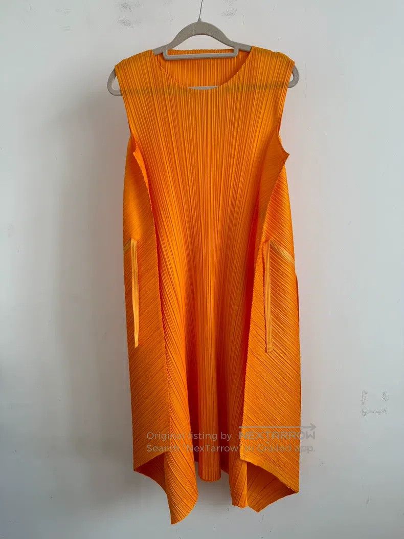 Issey Miyake Issey Miyake Orange Dress Size L / US 10 / IT 46 - 1 Thumbnail