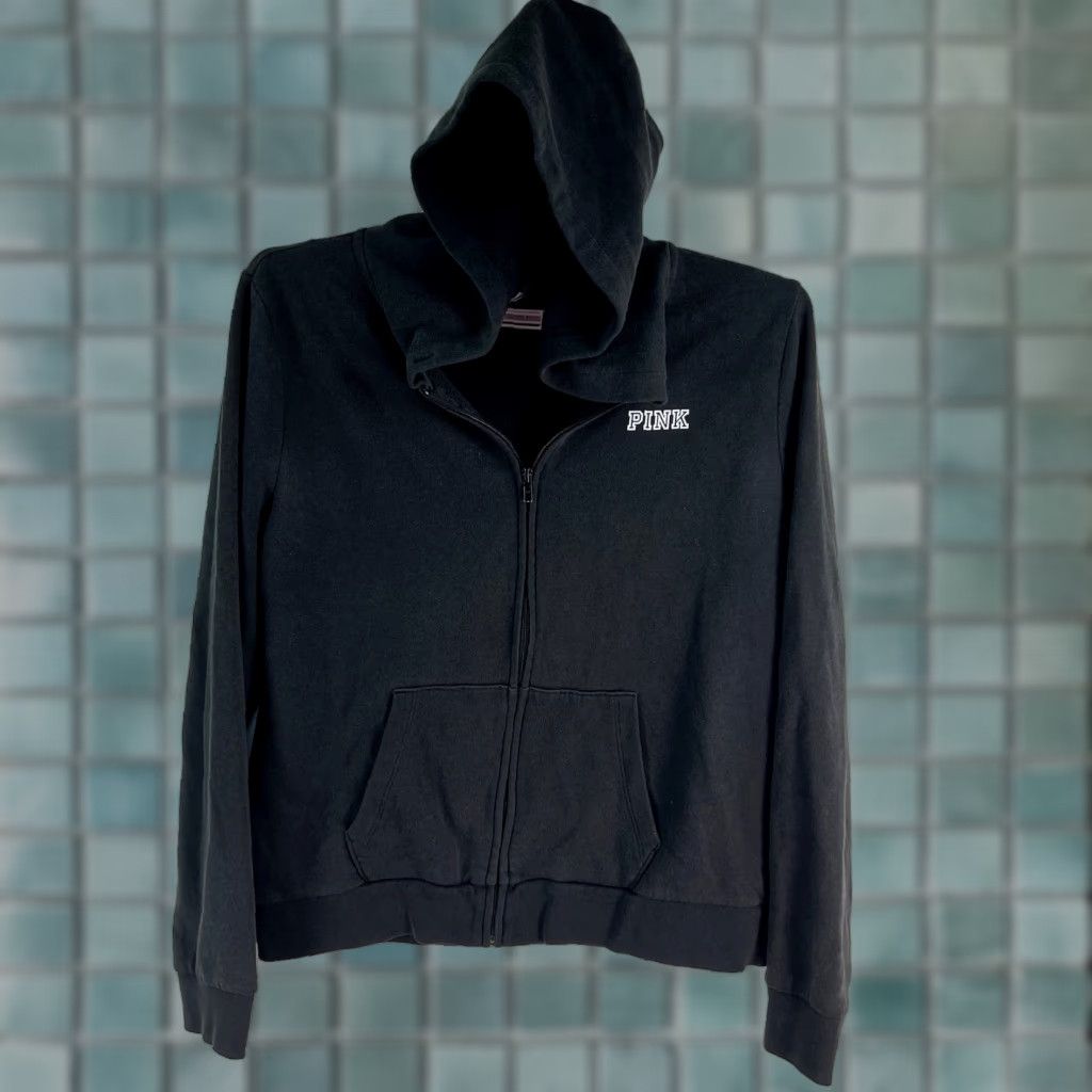 Victoria's Secret Victoria's Secret P!Nk Full Zip Hooded Sweatshirt Women L Black Shirt Adult Women Regular Size L Black Logo Zipper 90s? [Note: cannot add content] Size L / US 10 / IT 46 - 1 Thumbnail