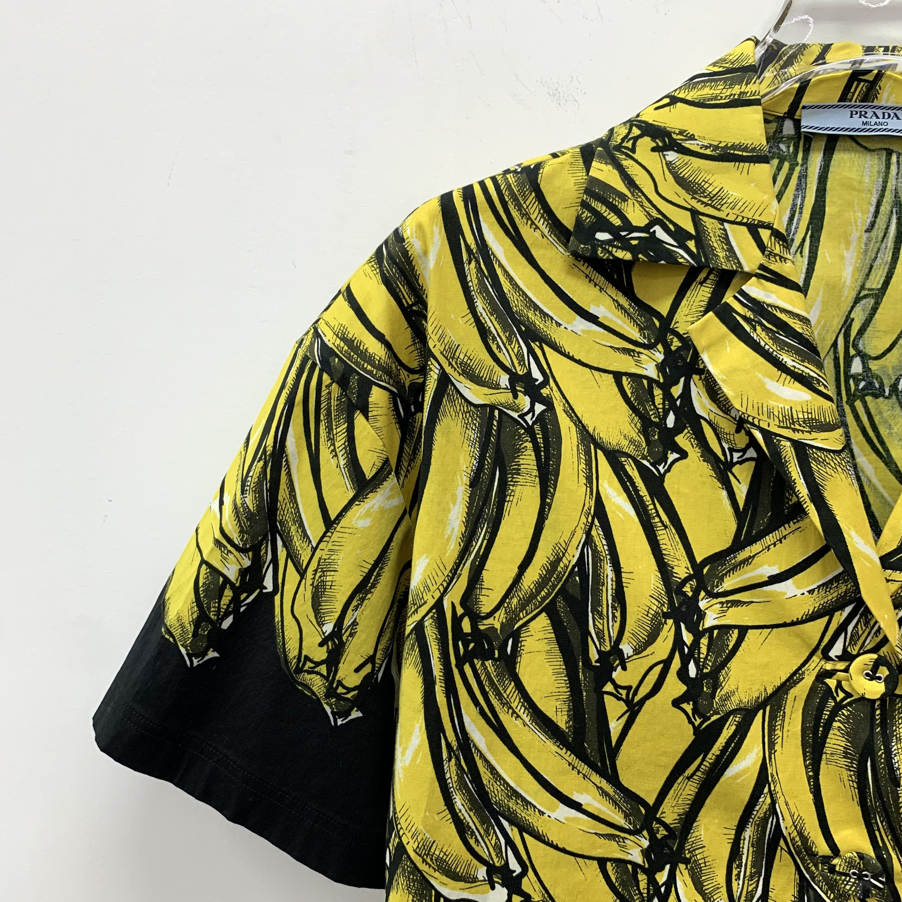 Prada Prada Shirt – Yellow Banana Print Button-Up (Size S) Size XS / US 0-2 / IT 36-38 - 6 Thumbnail