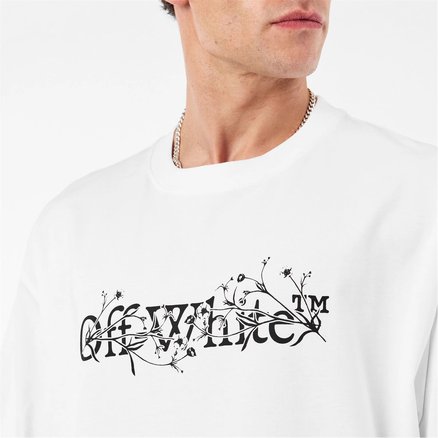 Off-White o1g2r1mq0226 Flower Skate T-Shirt In White Size US XXL / EU 58 / 5 - 5 Thumbnail