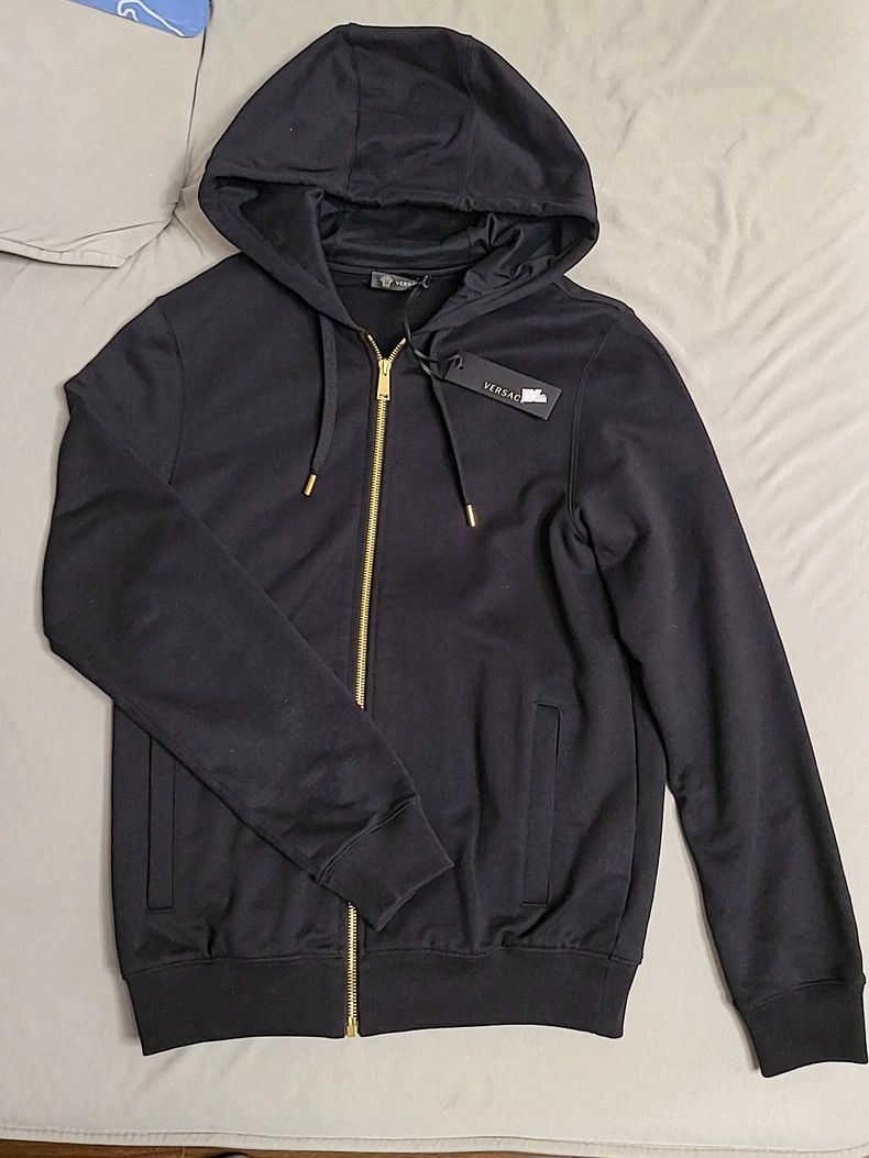 Versace The main line is heavy work embroidered hooded swe